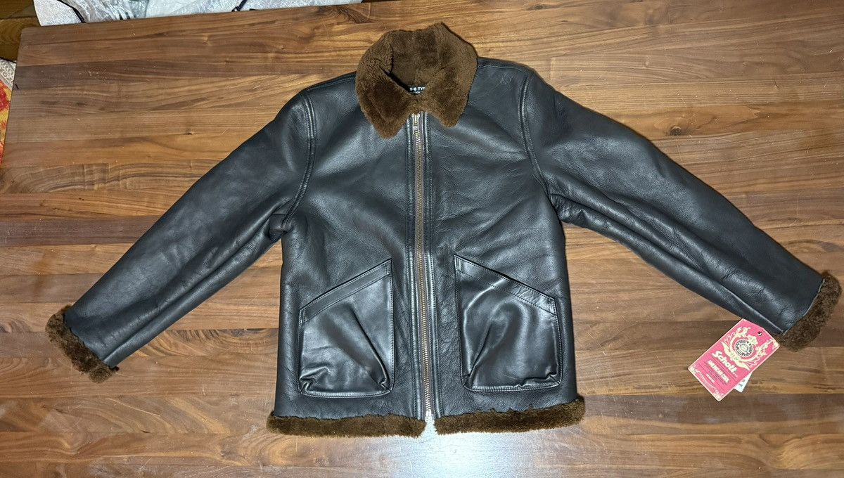 Schott Schott B-6 Sheepskin Jacket Size Medium Black Leather Bomber Size US M / EU 48-50 / 2 - 1 Thumbnail