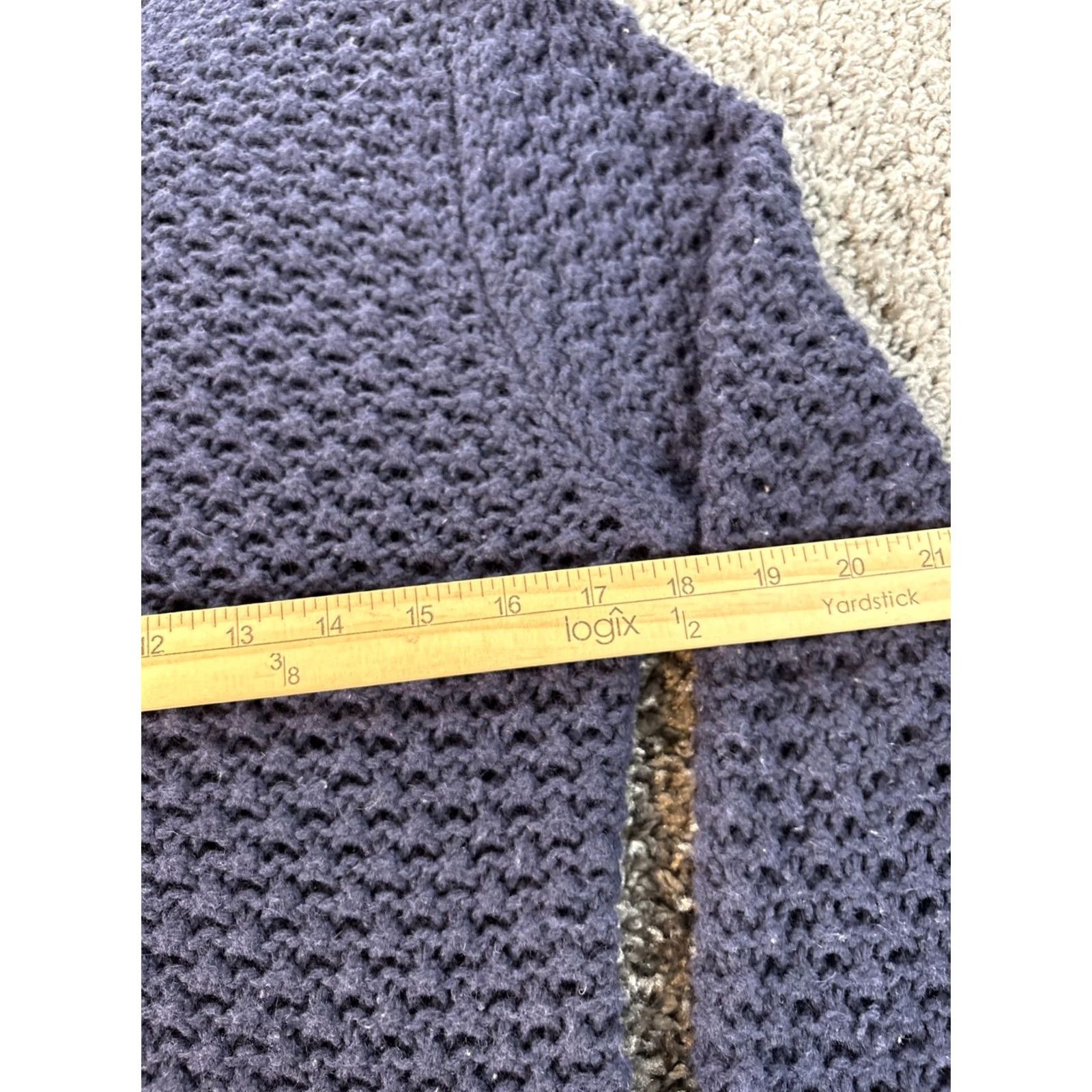 Vintage VINTAGE L.L. Bean Cardigan Sweater Womens M Wool Rabbit Hair Blend Crochet Blue Crew Neck 90s Preppy Womens Size M / US 6-8 / IT 42-44 - 3 Thumbnail