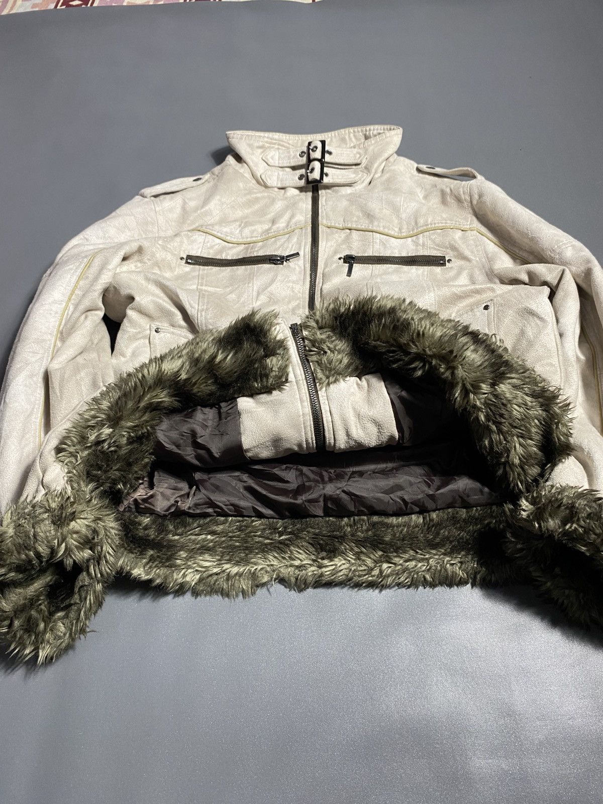 Japanese Brand Waxed Fur Rider Bondage Suede Jacket Size US L / EU 52-54 / 3 - 6 Thumbnail