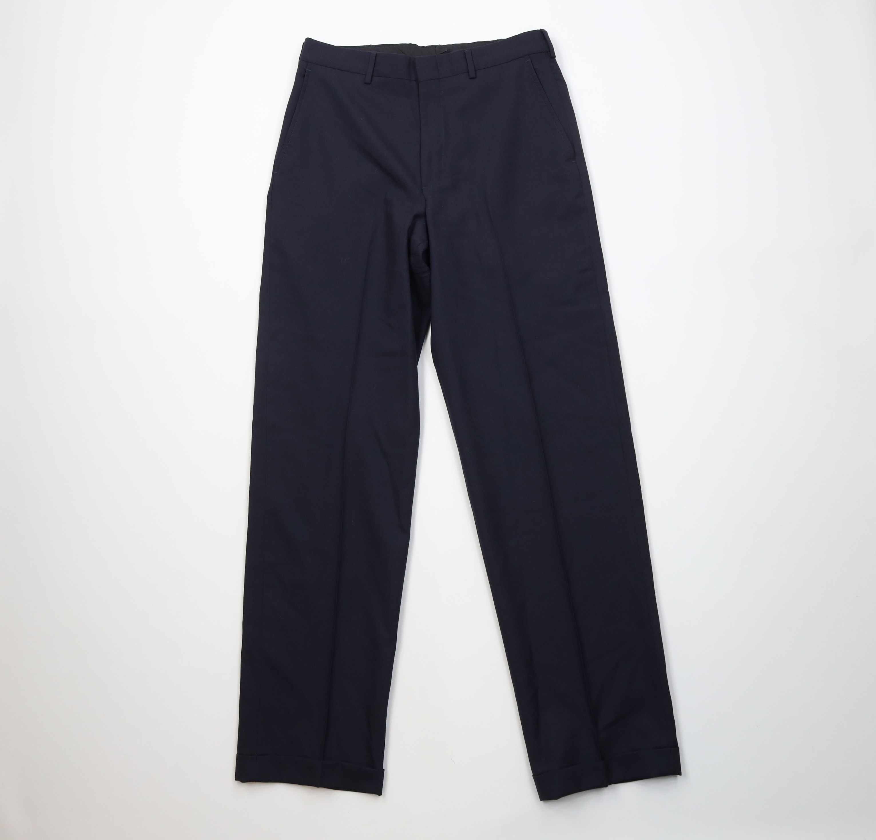 Lands' End Vintage 90s Lands End Cuffed Wool Knit Chino Pants Navy Blue Size US 32 / EU 48 - 1 Thumbnail