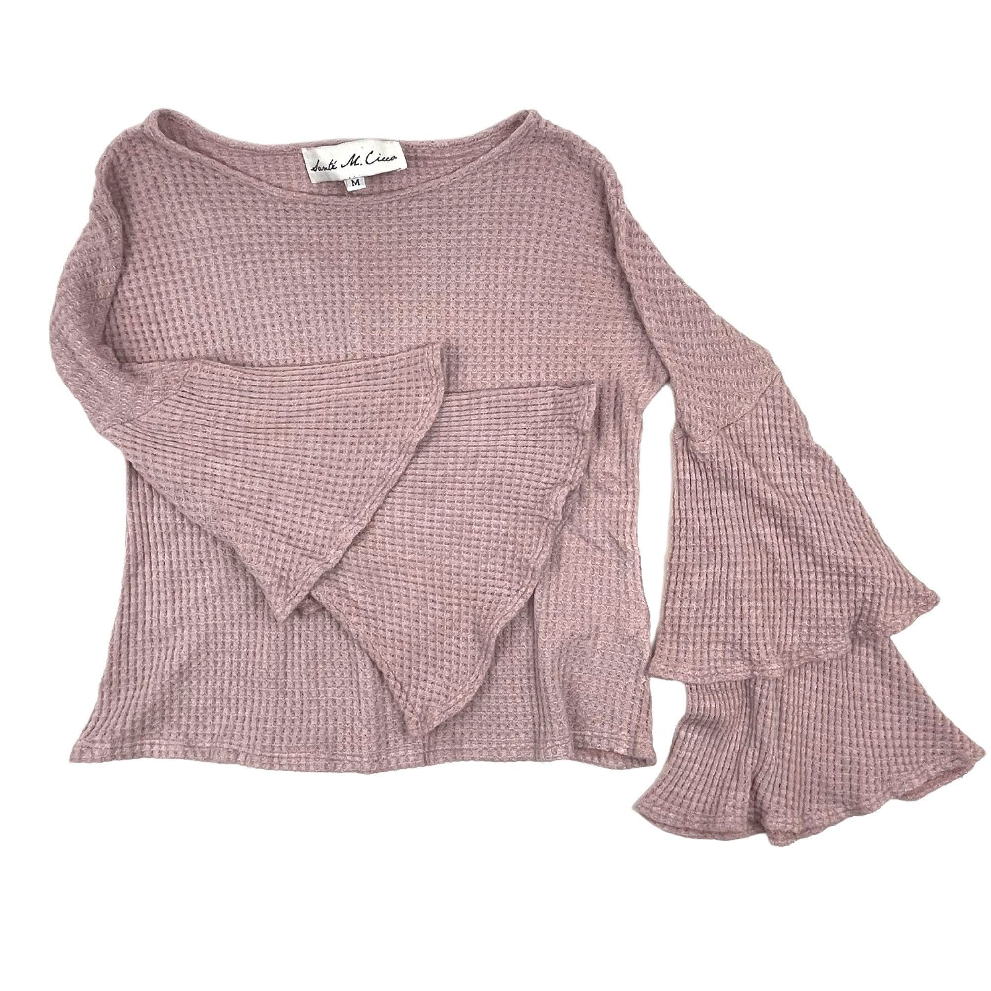 Other Sante' M. Cicco Waffle-Knit Scoop-Neck Crop Top Layered Bell Size M / US 6-8 / IT 42-44 - 1 Thumbnail
