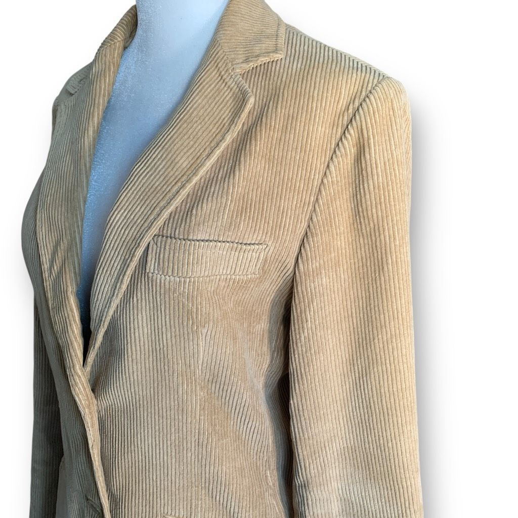 Vintage Vintage Nelson Hall Beige Tailored Corduroy Blazer Jacket Ac Size L / US 10 / IT 46 - 2 Thumbnail