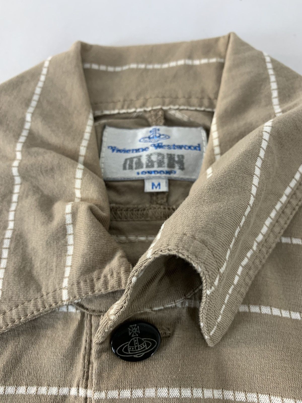 Vivienne Westwood 90s Vivienne Westwood Man Striped Small Orb Logo Polo Tee Size US S / EU 44-46 / 1 - 5 Thumbnail