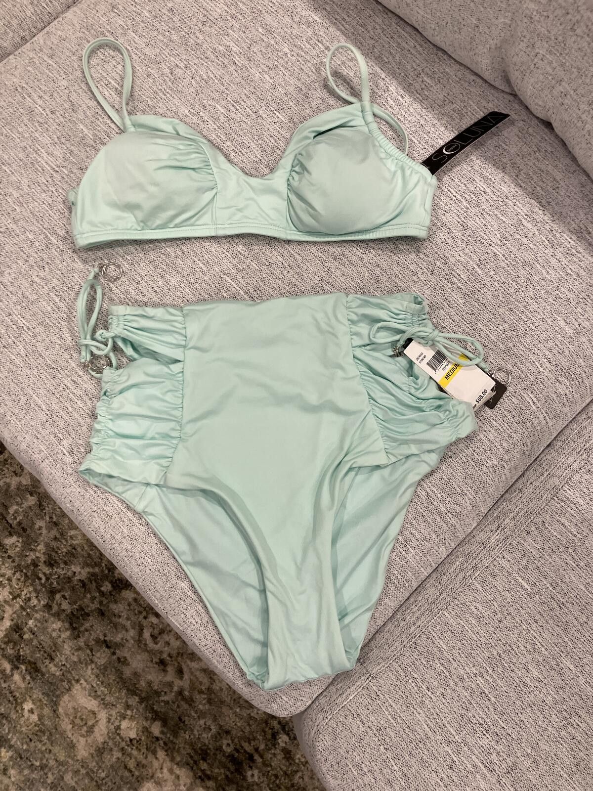 Other NWT Soluna Swim Light Blue High Waist Bikini Set Medium Size ONE SIZE - 1 Thumbnail