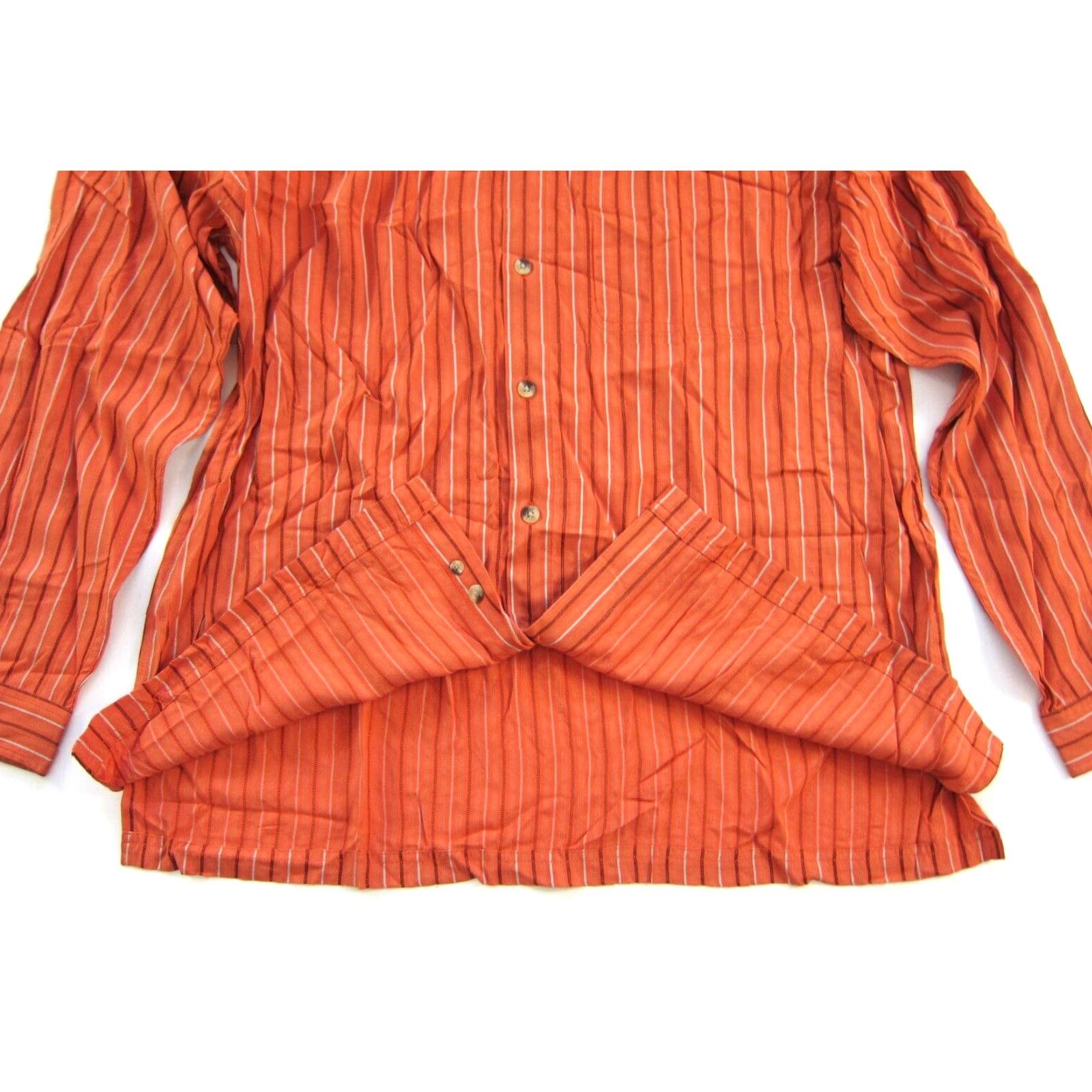 The North Face The North Face Shirt Men XL Button-Down Cotton Orange Black Stripe Long Sleeve Button Up Size US XL / EU 56 / 4 - 7 Thumbnail