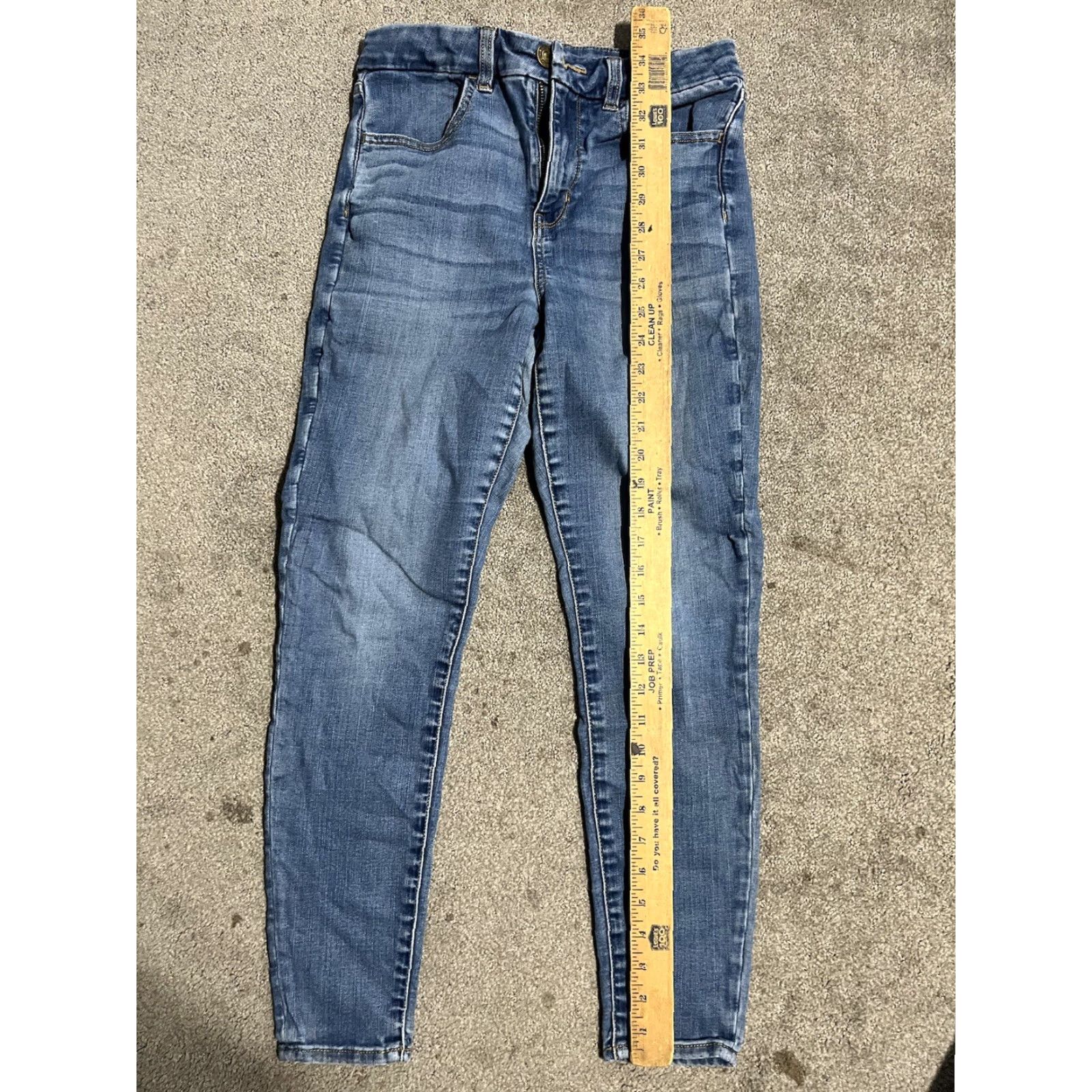American Eagle Outfitters American Eagle Jeans Womens 4 Short Blue Curvy High Rise Jegging Distressed Size 27" / US 4 / IT 40 - 7 Thumbnail
