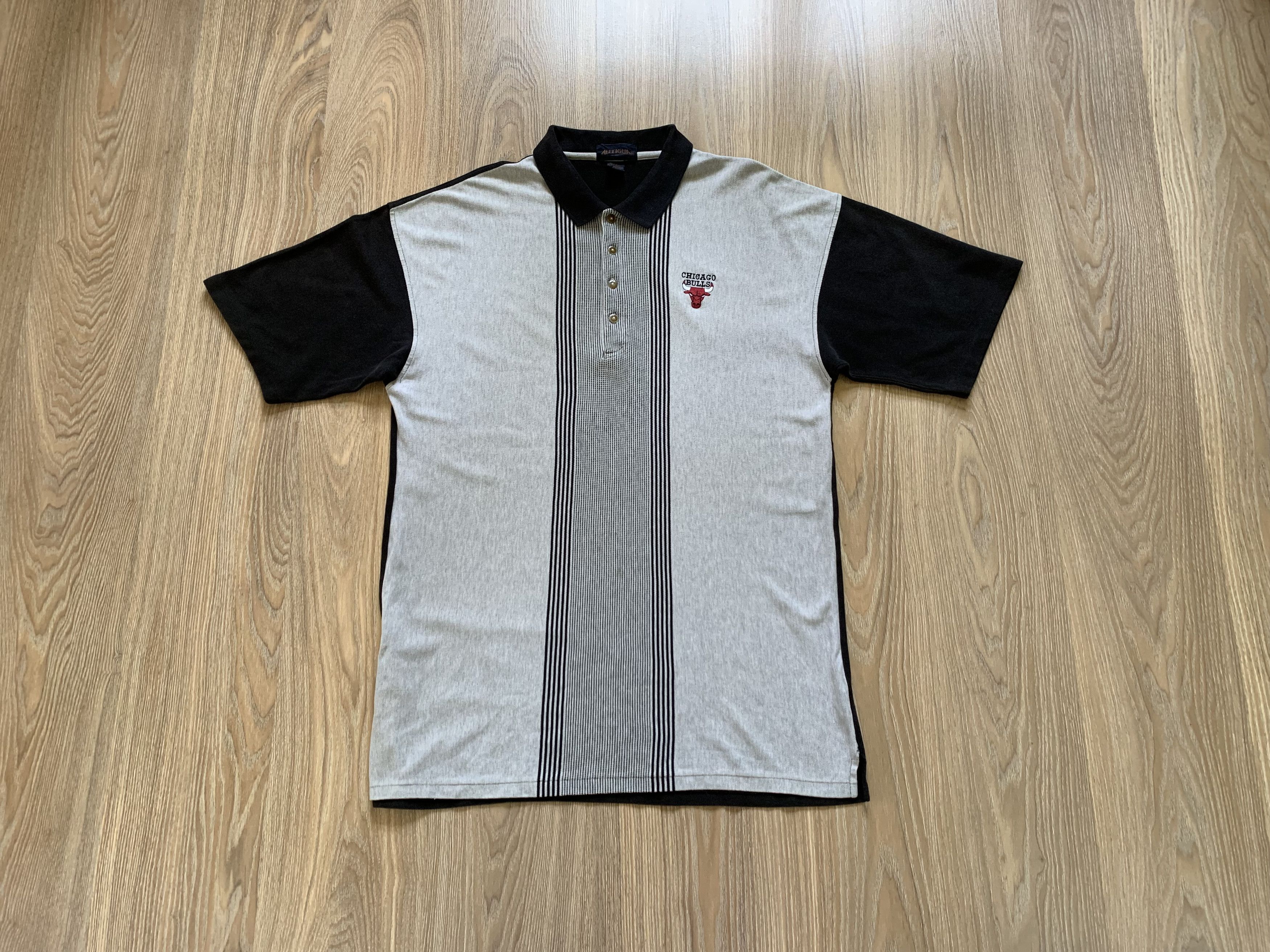 Antigua Vintage Antigua Chicago Bulls Stripe Cotton Long Polo Size US XL / EU 56 / 4 - 1 Thumbnail