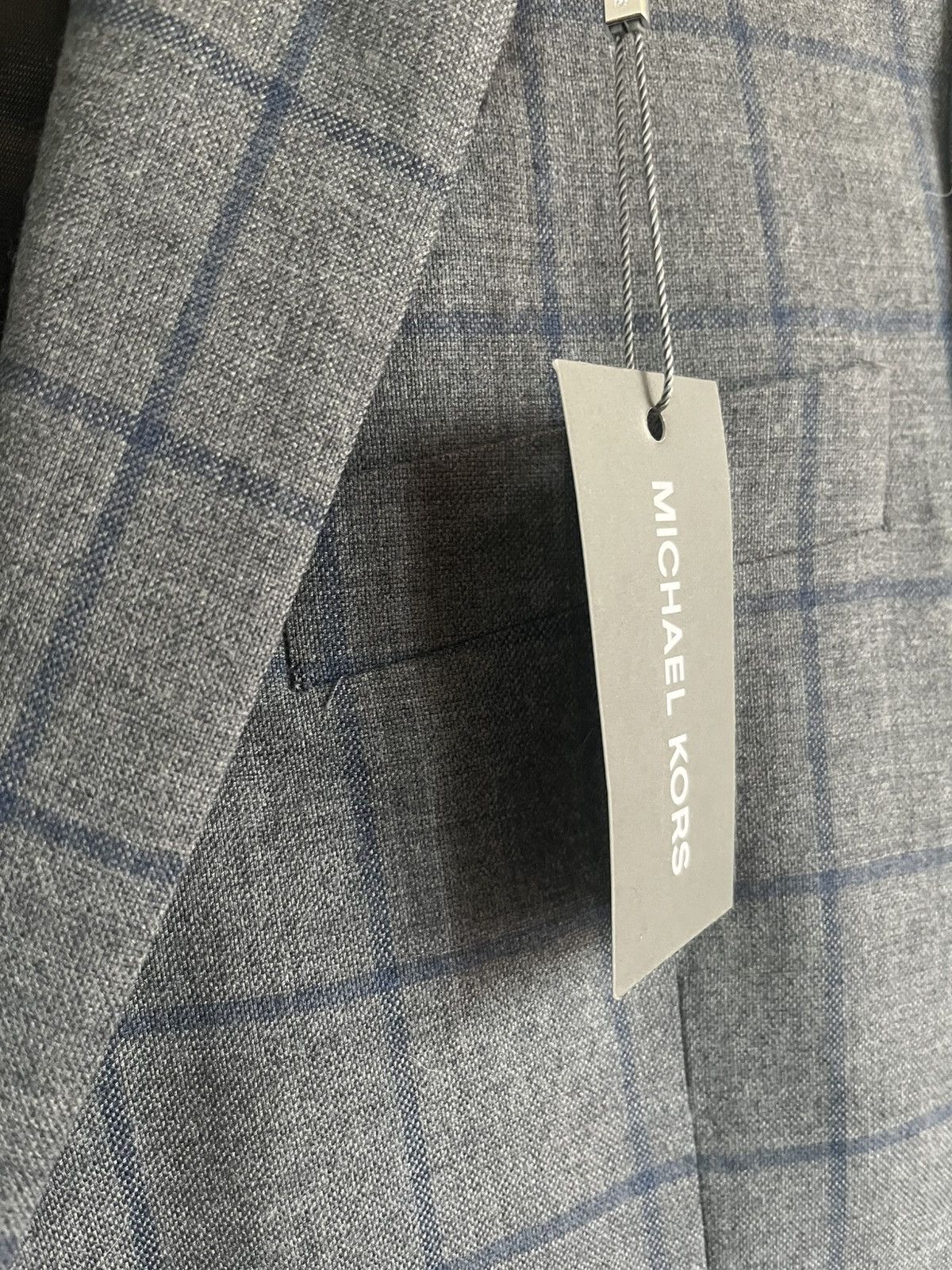 Michael Kors NWT Michael Kors grey-blue windowpane blazer Size 40R - 2 Thumbnail