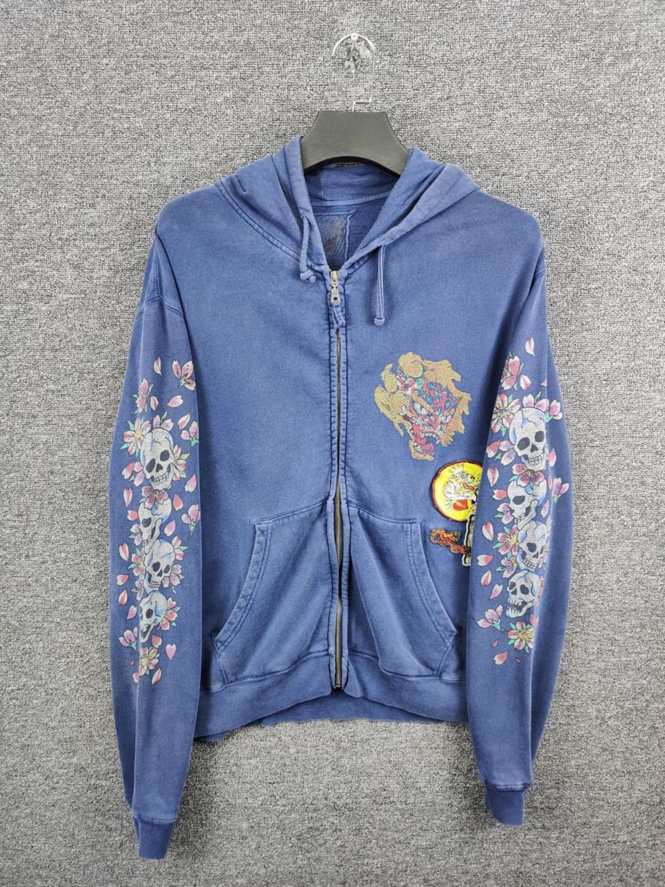 Ed Hardy Vintage Ed Hardy Christian Audigier Skull Zipper Hoodie Size US L / EU 52-54 / 3 - 8 Thumbnail