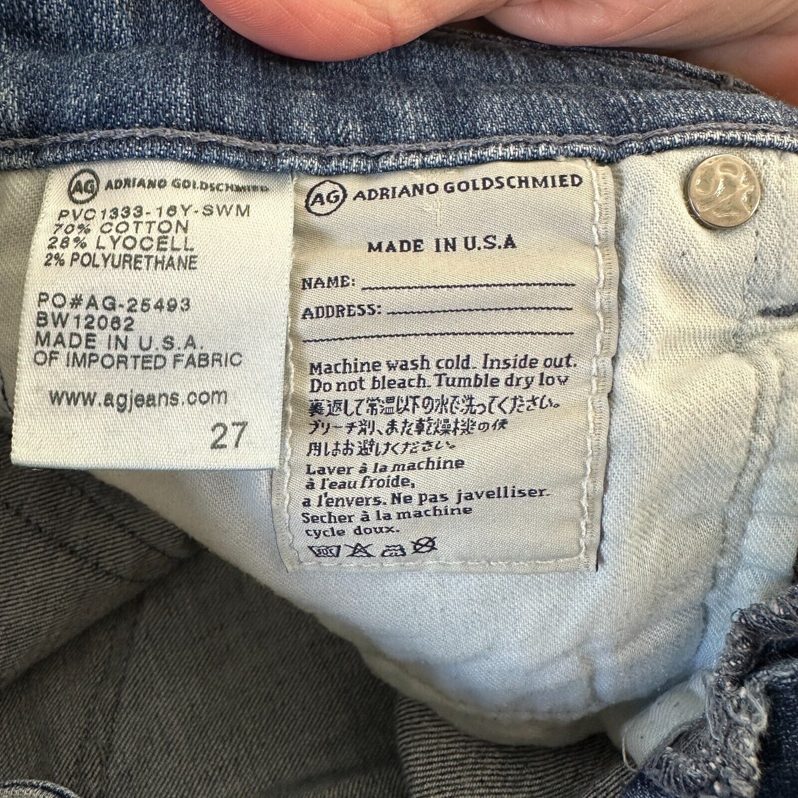 AG Adriano Goldschmied Ag Adriano Goldschmeid Distressed The Stilt Roll Up Jeans 27 Size 27" / US 4 / IT 40 - 7 Thumbnail