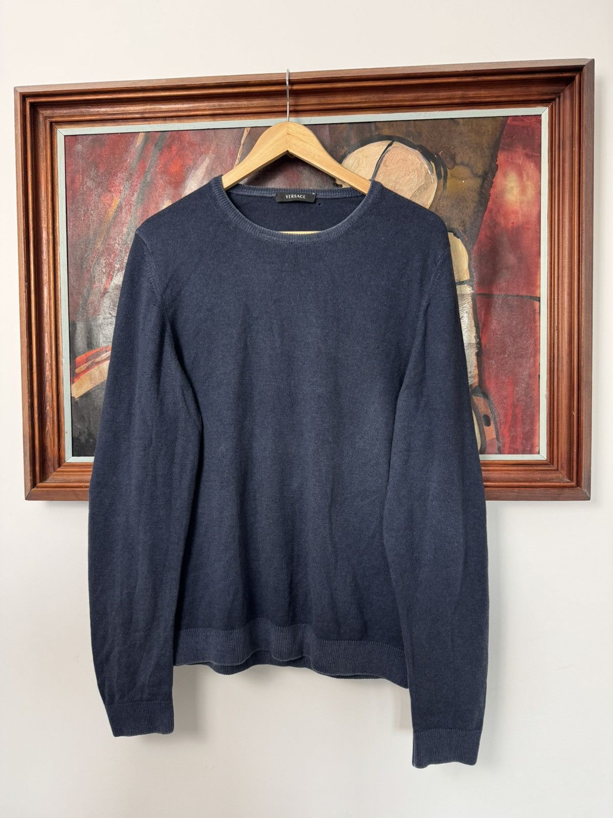 Versace Cashmere High Quality Italian Sweater Knit Navy