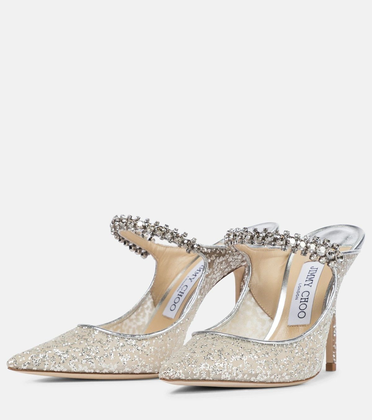 Jimmy Choo o1y0326 Mules in Silver Size US 10 / IT 40 - 2 Thumbnail