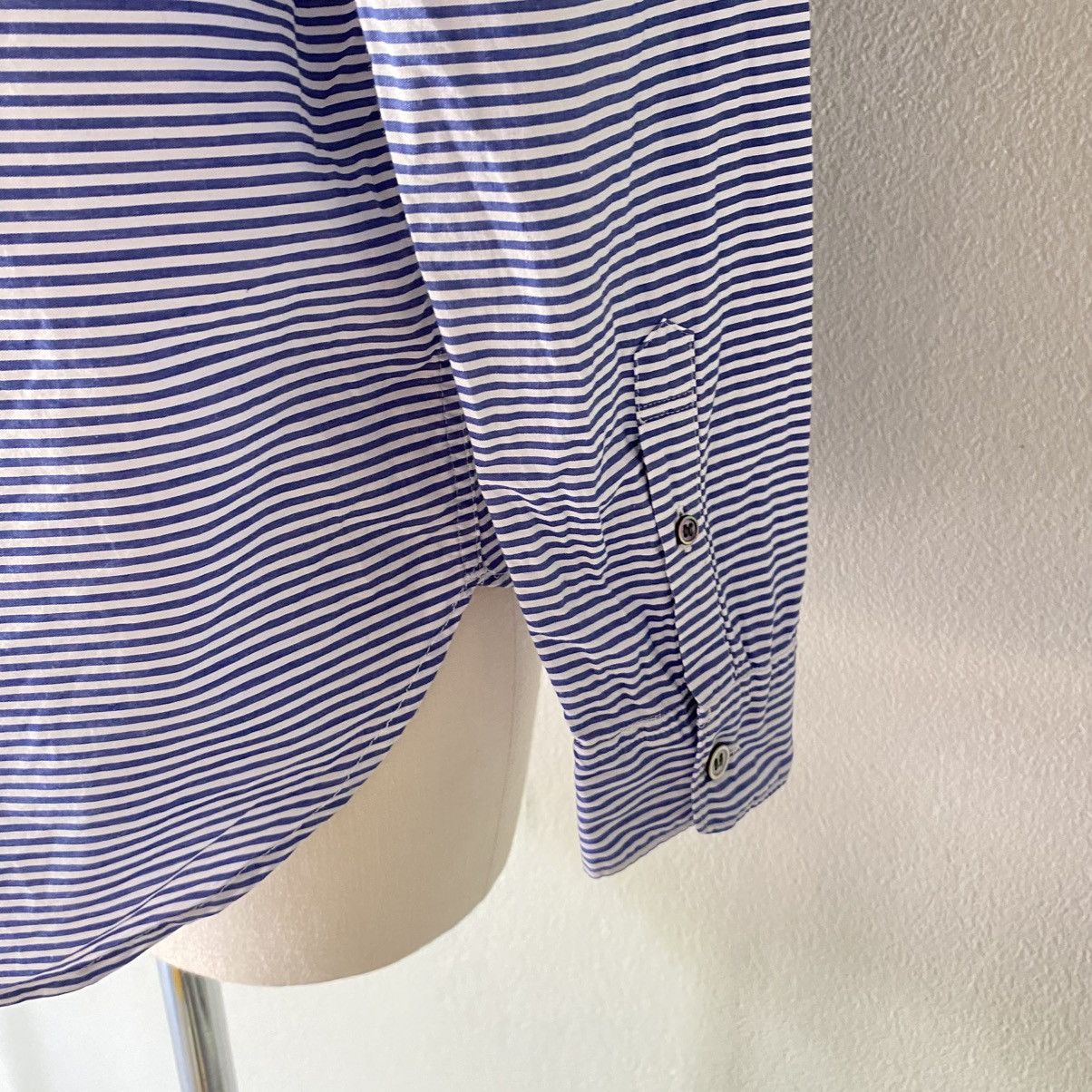 FRAPBOISH Blue Striped Hoodie Sailor Collar Shirt