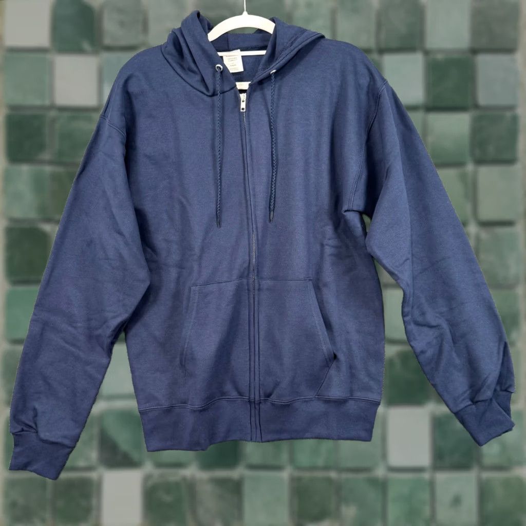 Hanes Hanes Mens S Zip Hoodie Navy Blue Ultimate Cotton Heavyweight Fleece Basics Size US S / EU 44-46 / 1 - 1 Thumbnail