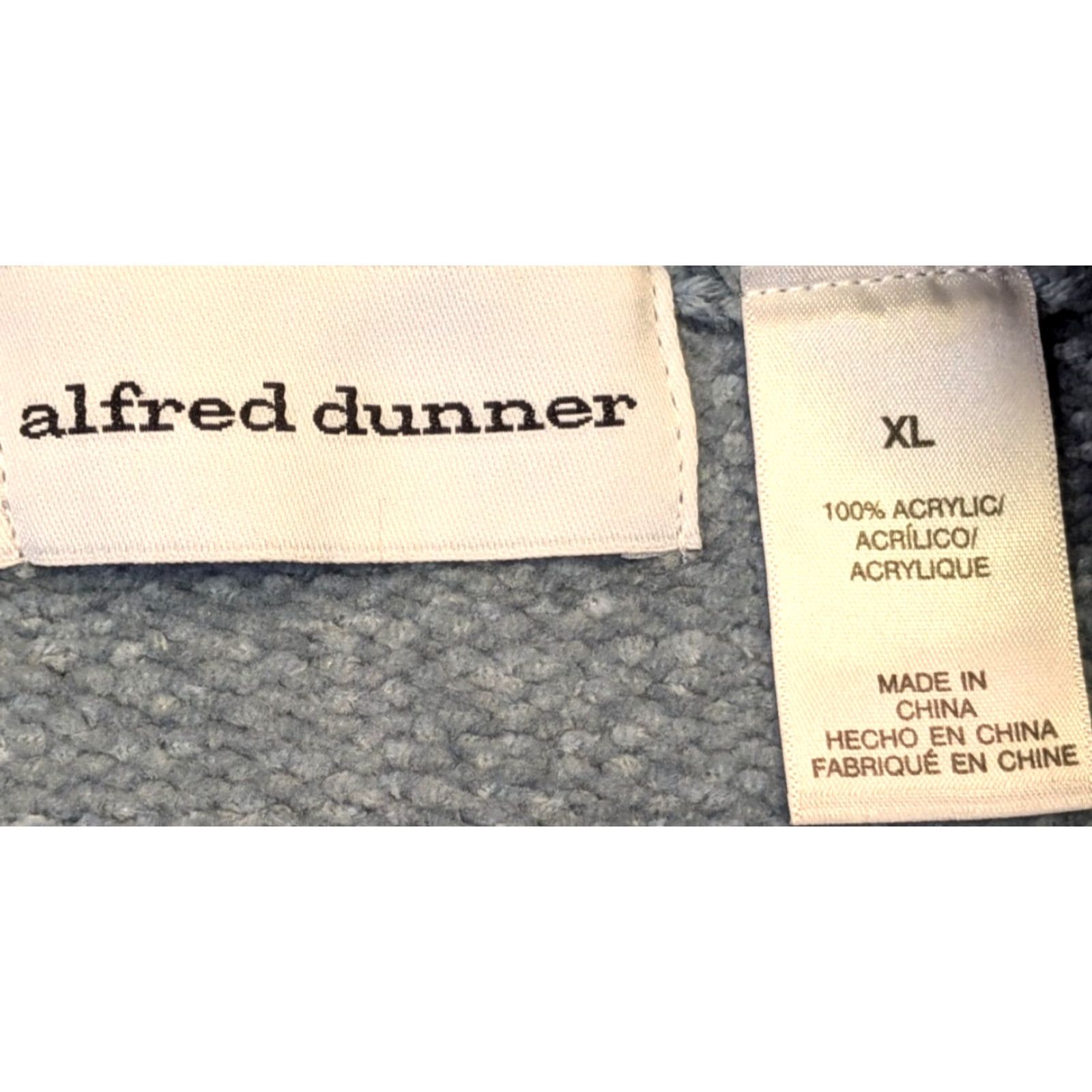 Vintage VINTAGE Alfred Dunner Lake Placid Blue XL Cable Knit Full Zip Sweater Cardigan Size XL / US 12-14 / IT 48-50 - 5 Thumbnail