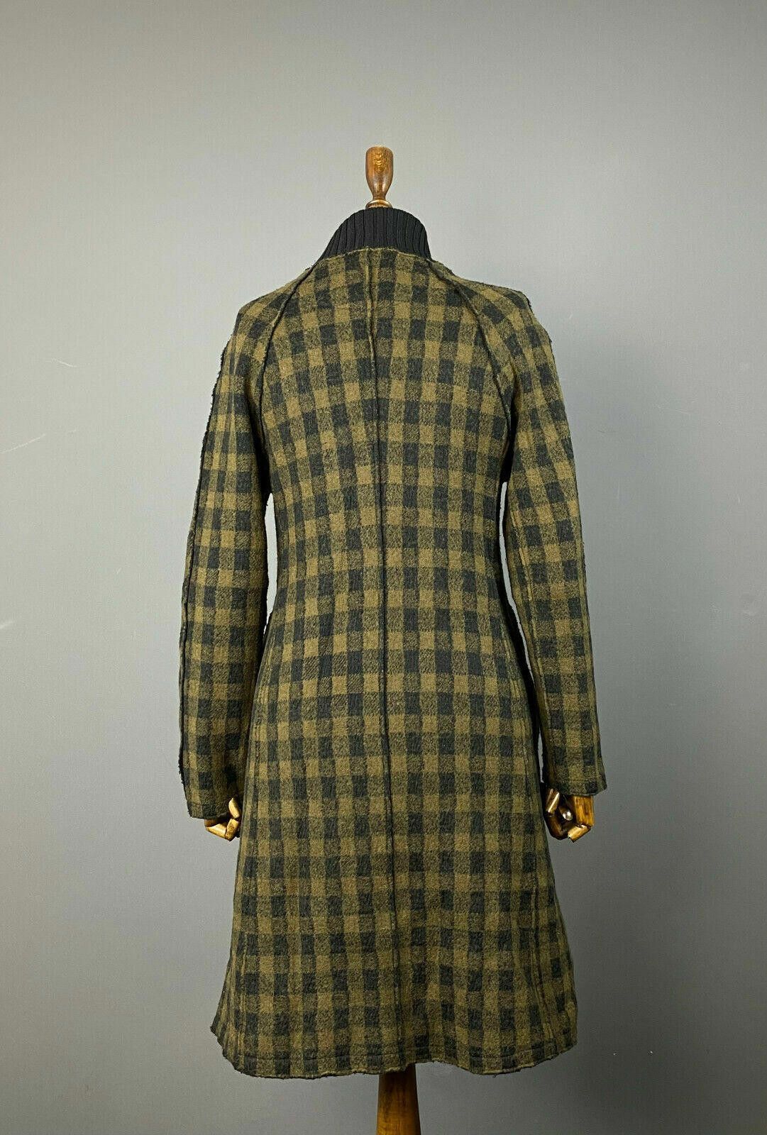 Oscar De La Renta Oska Check Boiled Wool Snap Coat Jacket Size 2 Size XS / US 0-2 / IT 36-38 - 5 Thumbnail