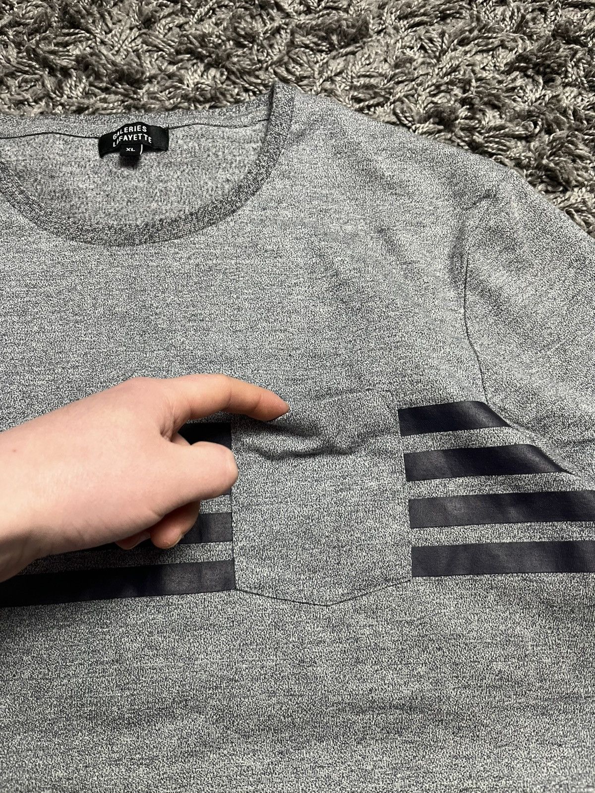 Galeries Lafayette Galeries Lafayette Paris Striped Pocket T-Shirt Gray Size US L / EU 52-54 / 3 - 3 Thumbnail