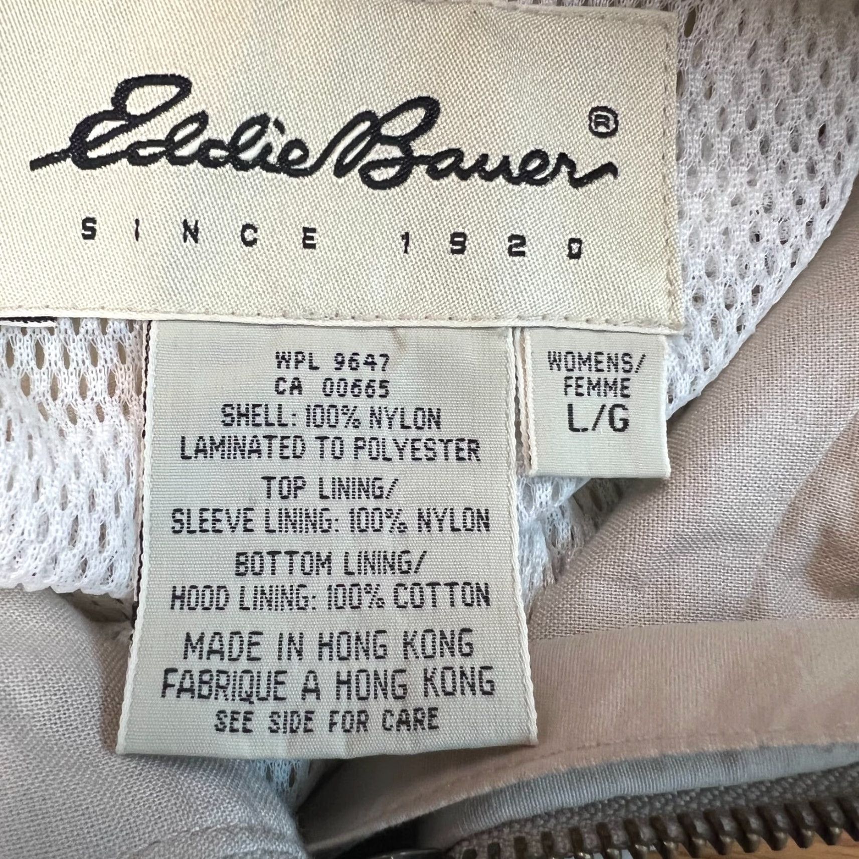 Eddie Bauer Eddie Bauer Women's Windbreaker Jacket Hooded Beige L WeatherEdge Regular Snap Size L / US 10 / IT 46 - 6 Thumbnail