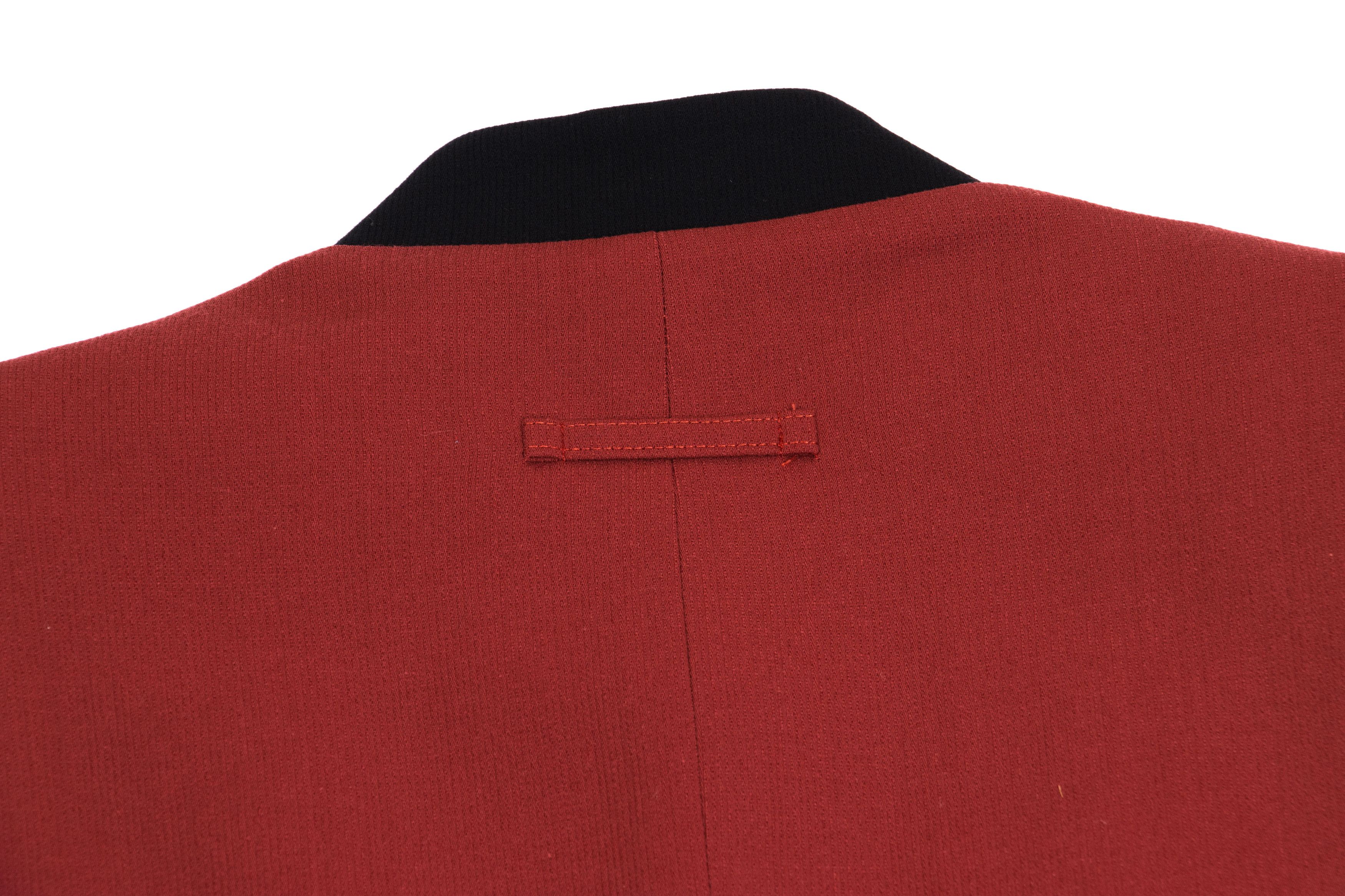 Jean Paul Gaultier Wool Mao Collar Jacket in Bordeaux Size 48 Size US M / EU 48-50 / 2 - 14 Thumbnail