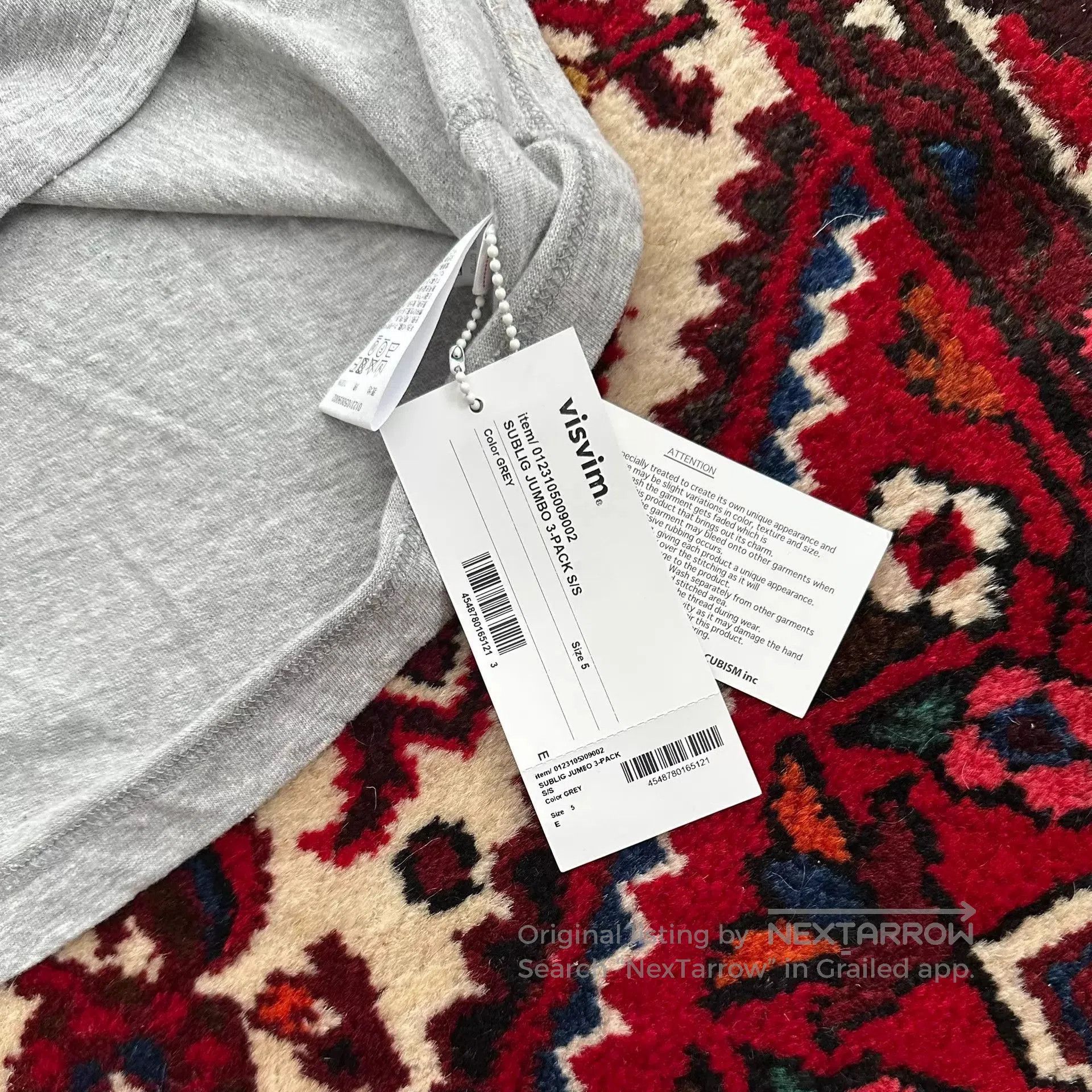 Visvim Gray Short Sleeve T-Shirt with Chest Pocket. Size US XXL / EU 58 / 5 - 5 Thumbnail