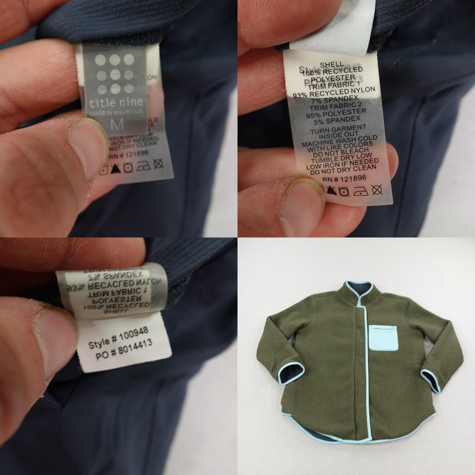 Vintage Title Nine Jacket Womens M Reversible Blue Green Fleece Reversible Coat Size M / US 6-8 / IT 42-44 - 8 Thumbnail