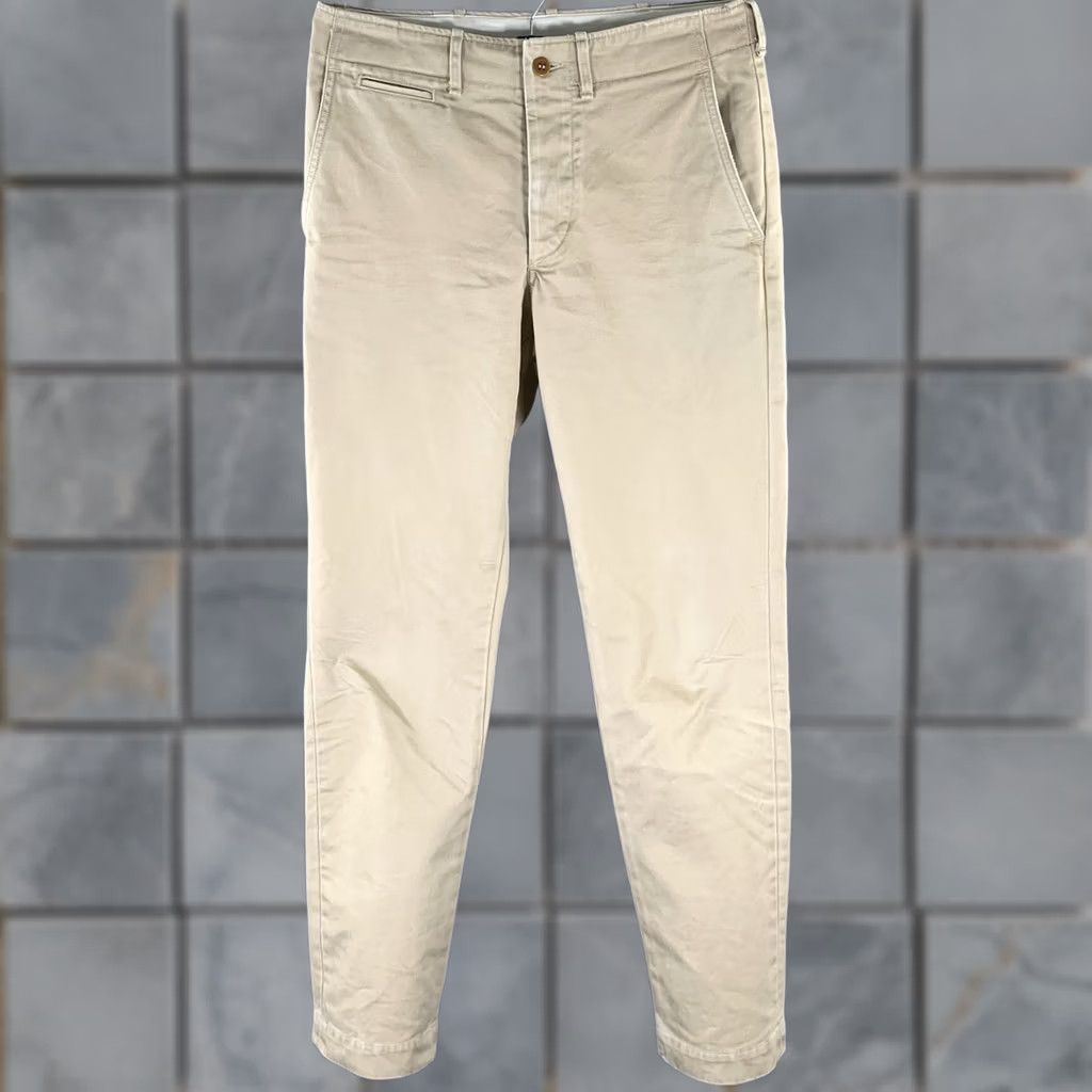 Buck Mason BUCK MASON Size 32 Khaki Solid Cotton Button Fly Casual Pants Mens Size US 32 / EU 48 - 1 Thumbnail