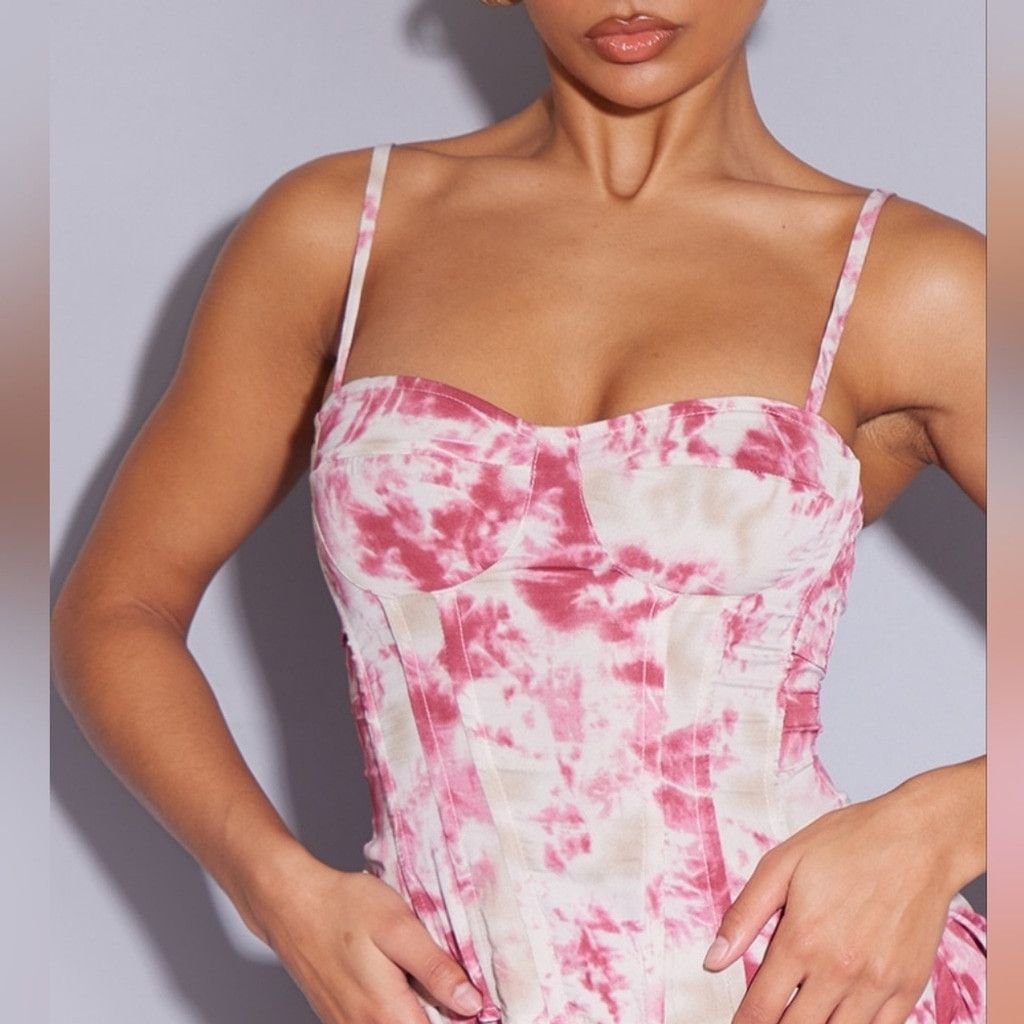 PrettyLittleThing NWT Pretty Little Thing Fuchsia Tie Dye Structured Corset Size M / US 6-8 / IT 42-44 - 2 Thumbnail
