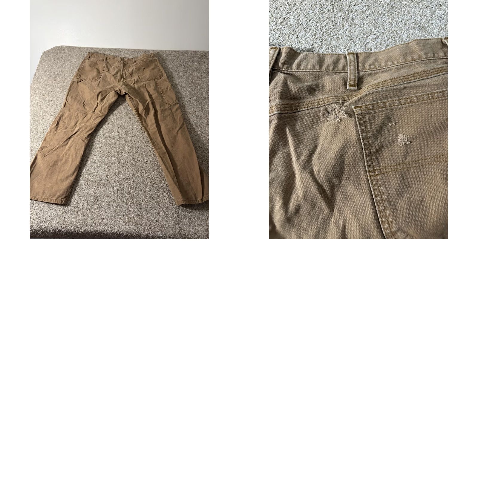 Vintage Mens Canvas Carpenter Pants 42x32 Brown Relaxed Fit Workwear Utility Casual Pants Mens Brown Canvas Carpenter Work Pants 42 32 Mens Size US 42 / EU 58 - 8 Thumbnail