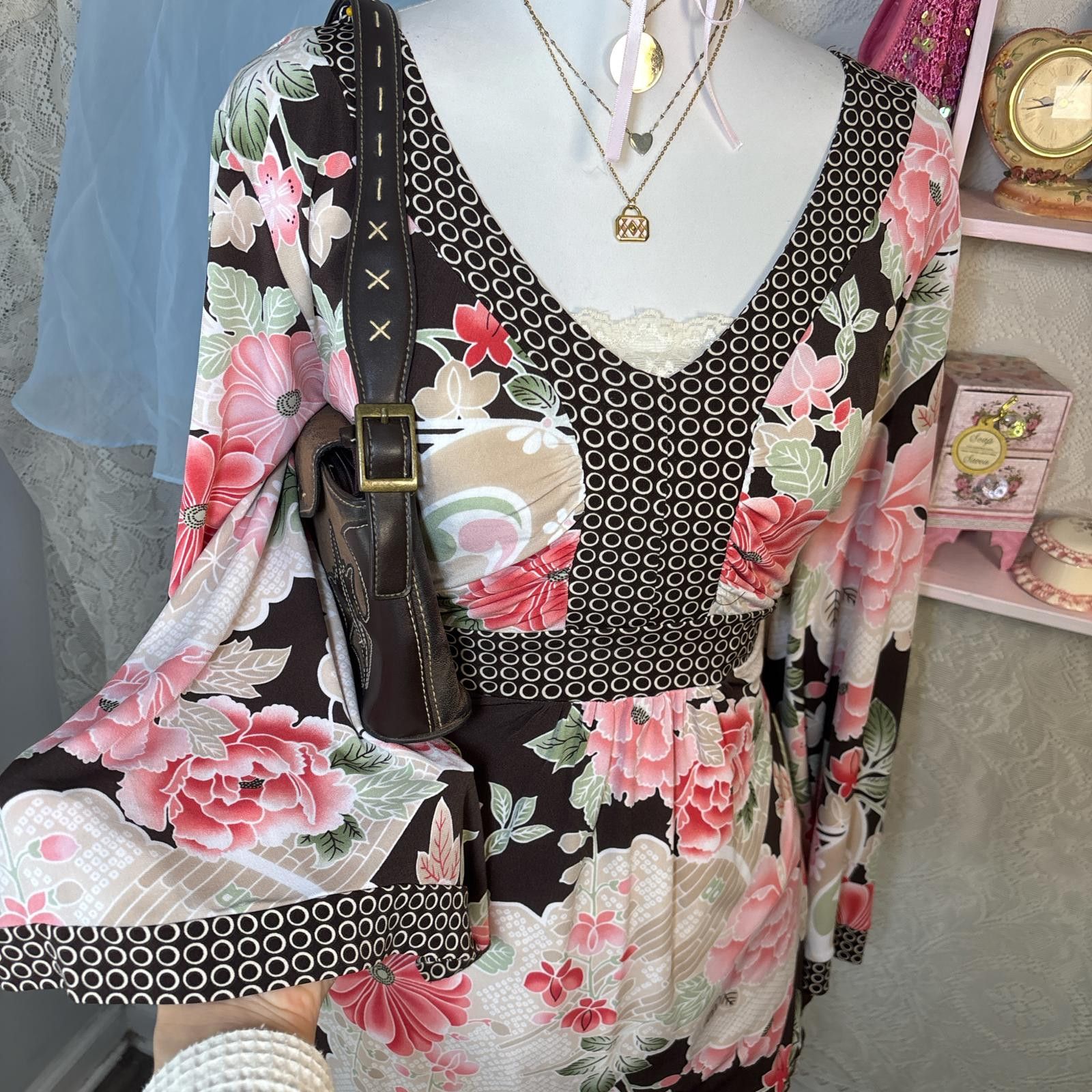 Other y2k fairy core floral flowy tie back top Size XL / US 12-14 / IT 48-50 - 5 Thumbnail