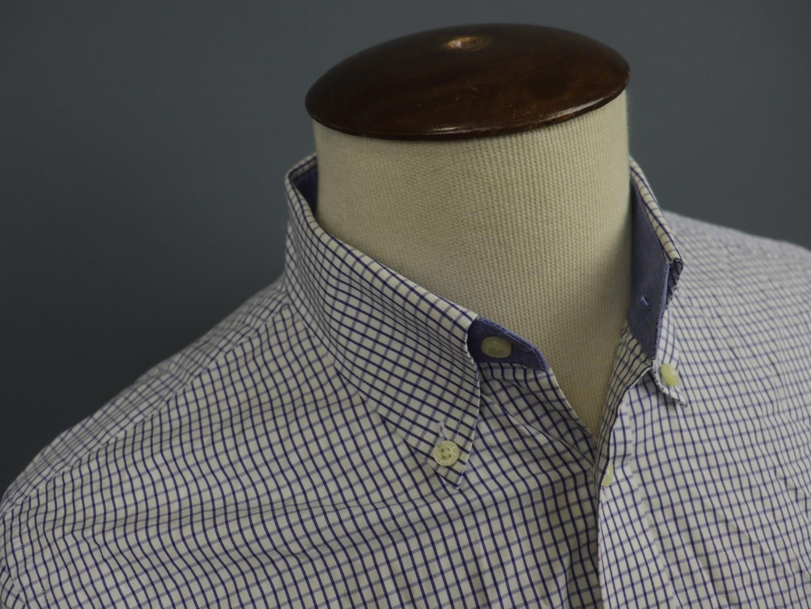 Designer Hackett London White Check Cotton Collar Shirt Size XL Size US XL / EU 56 / 4 - 9 Thumbnail
