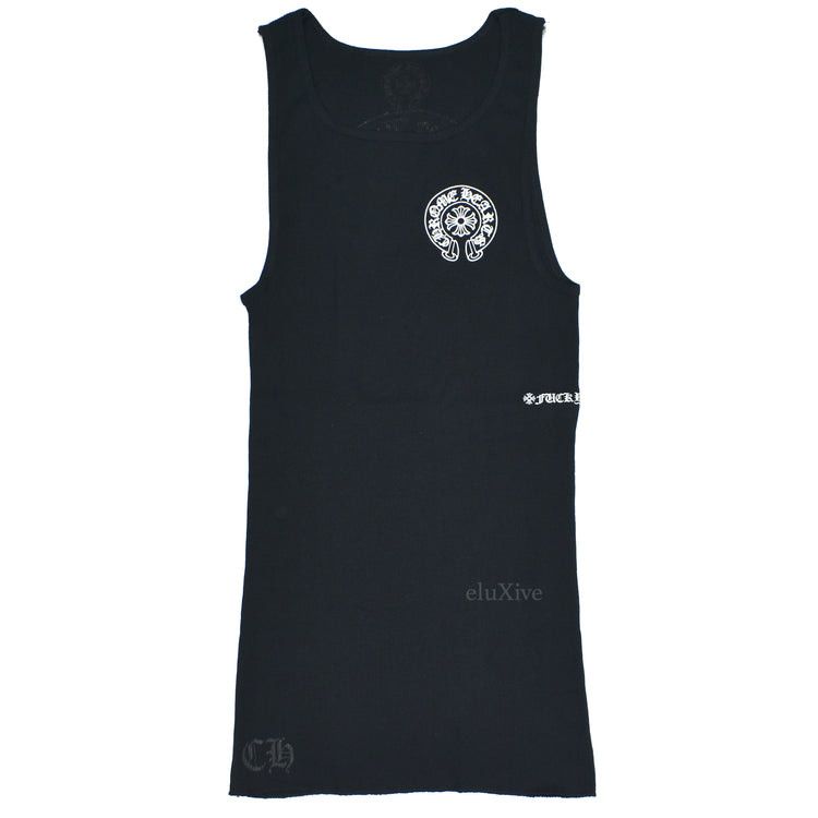 image of Chrome Hearts Black Horseshoe Logo Tank Top, Men's (Size XL)