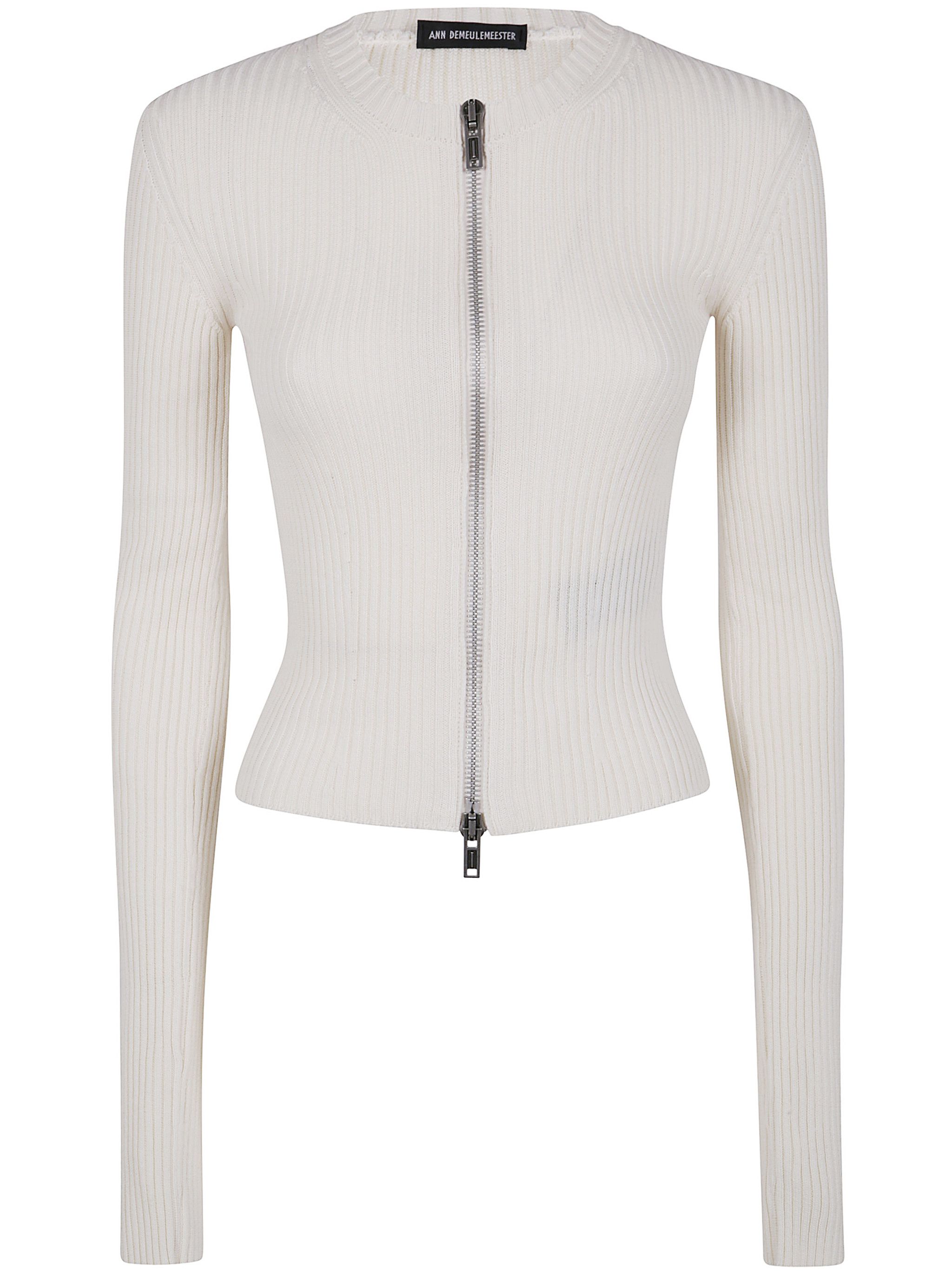 Ann Demeulemeester TERNA CROPPED ZIPPED CARDIGAN COTTON Size M / US 6-8 / IT 42-44 - 1 Thumbnail