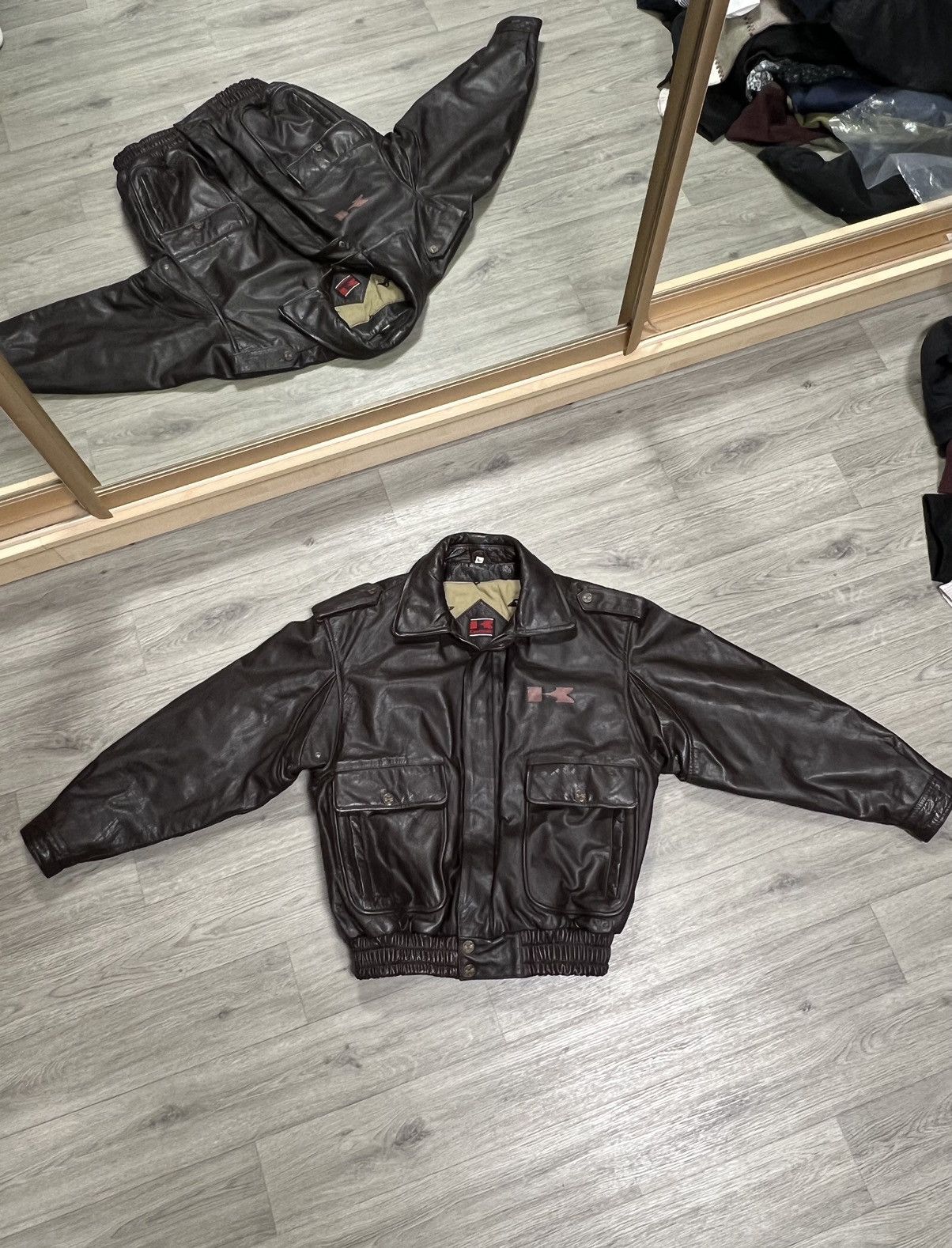 Vintage Kawasaki vintage leather aviator jacket Size US L / EU 52-54 / 3 - 2 Thumbnail