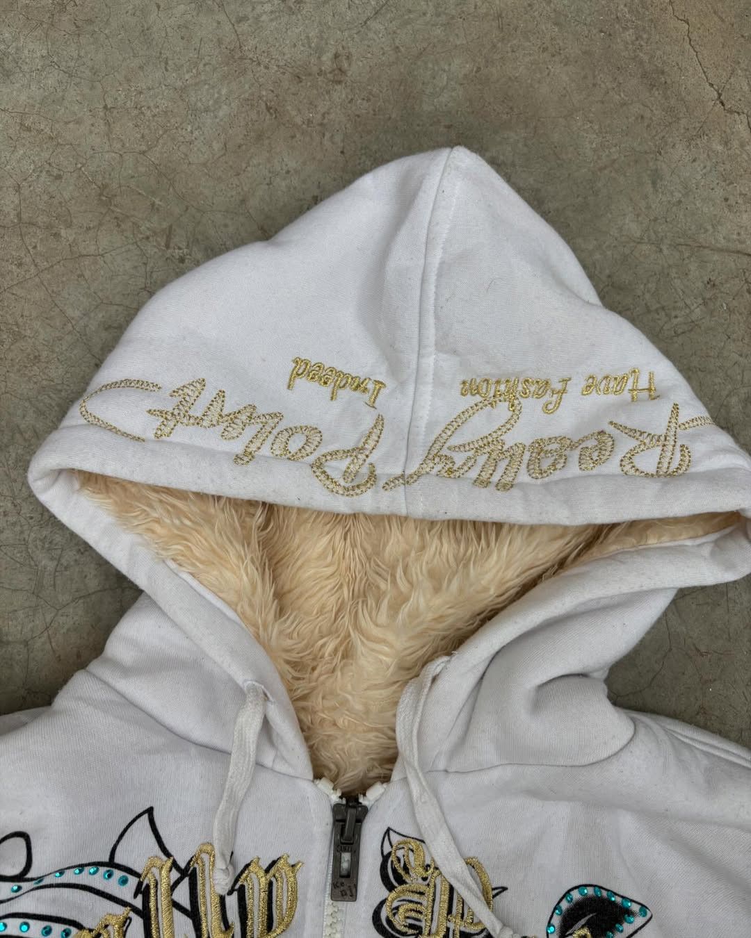 Japanese Brand × Vintage Y2k Ed Hardy Real Point 90's Embroidered Zipper Hoodie Size US M / EU 48-50 / 2 - 12 Thumbnail