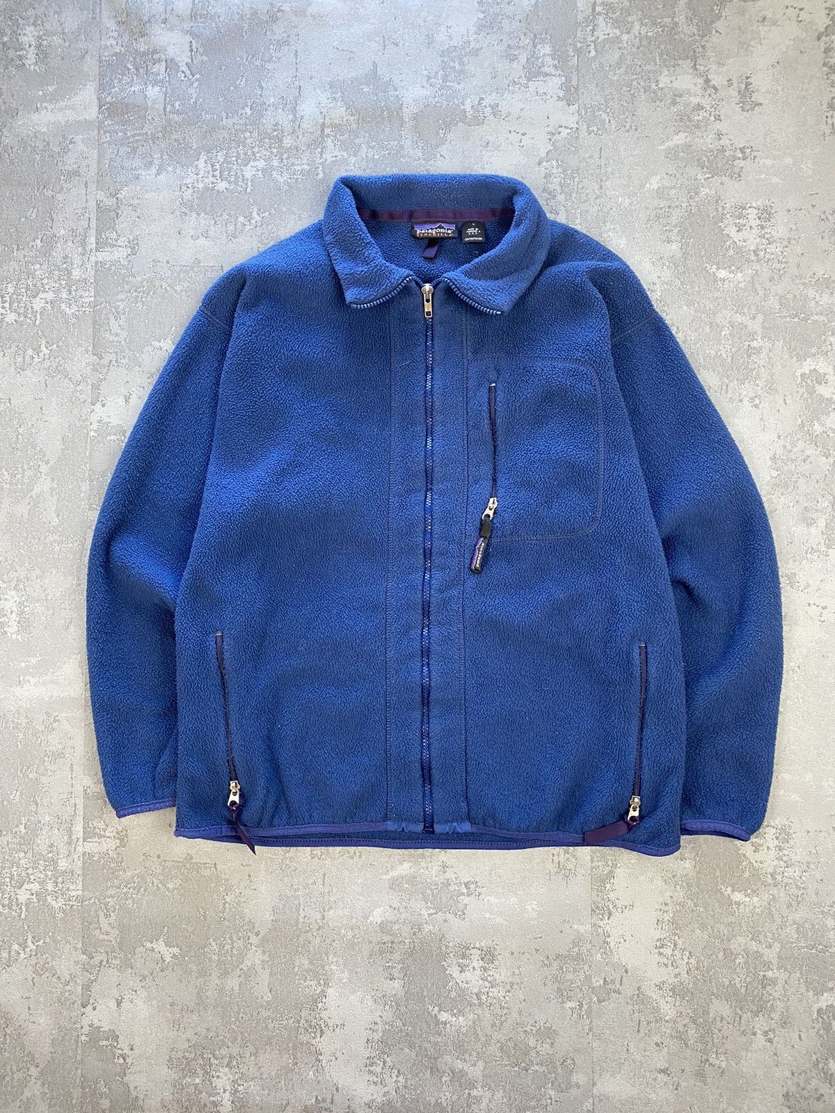 Patagonia × Vintage Vintage Patagonia Synchilla Zip Navy Fleece 