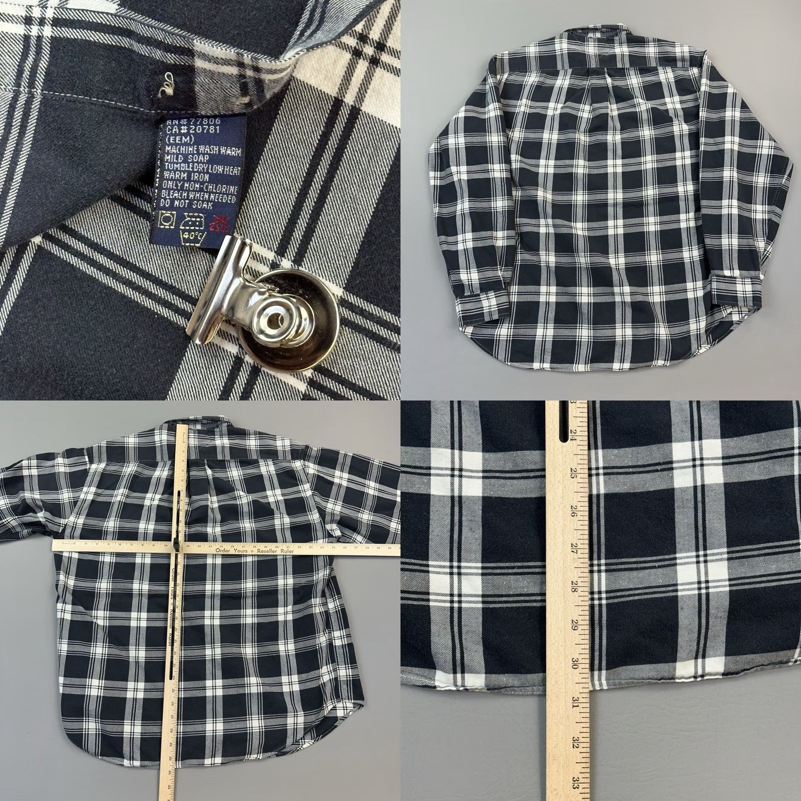 Tommy Hilfiger Vintage Tommy Hilfiger Shirt Mens Large Black White Plaid Crest Logo 90s Size US L / EU 52-54 / 3 - 8 Thumbnail