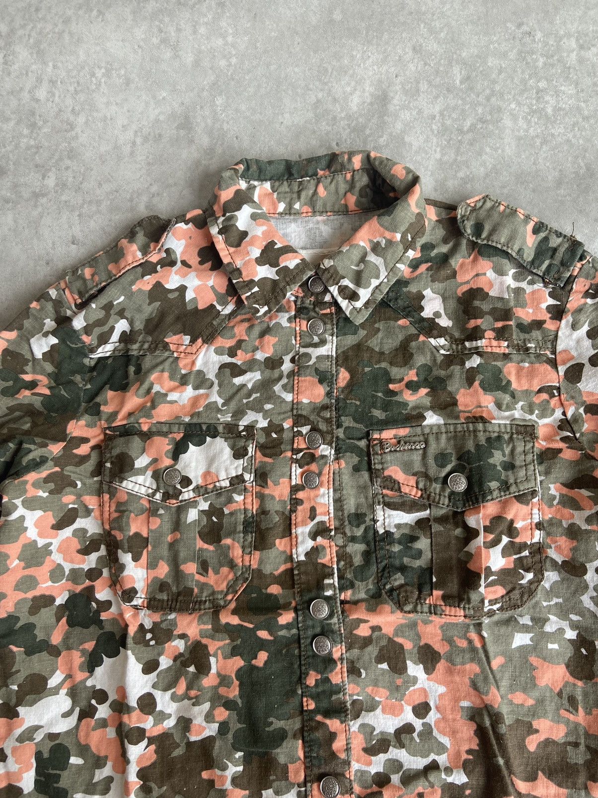 14th Addiction Buckaroo Camo Button Shirt Rock Punk Style Size US XS / EU 42 / 0 - 2 Thumbnail