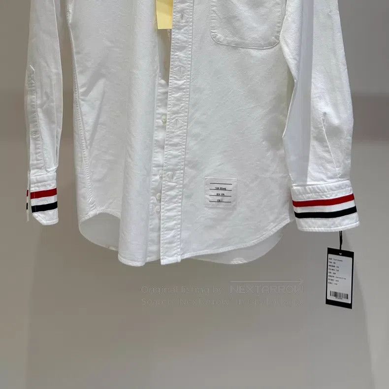 Thom Browne Thom Browne Three-Color Stripe Shirt in White Oxford Cloth Size US XS / EU 42 / 0 - 3 Thumbnail