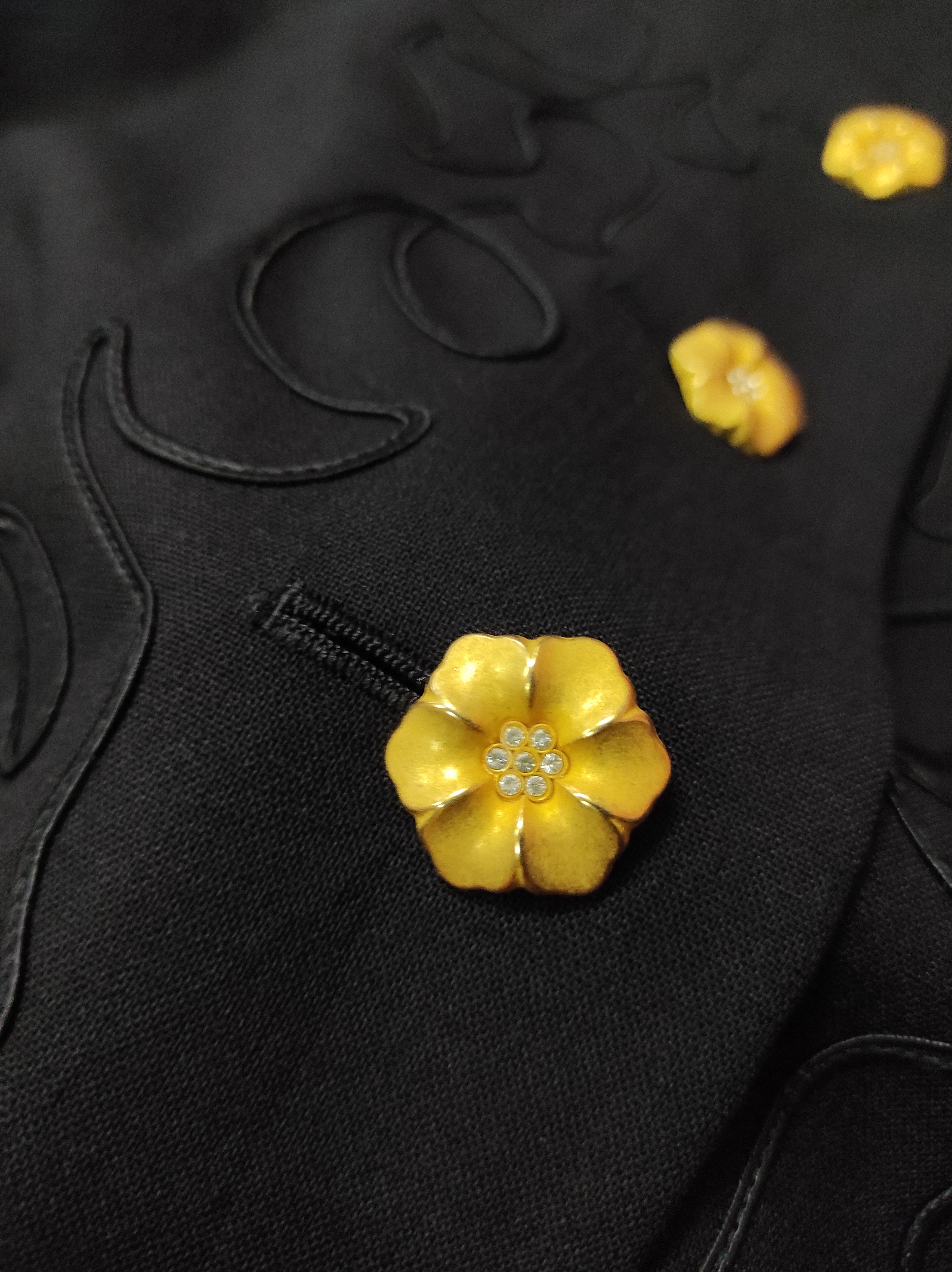 Vintage × Yves Saint Laurent YVES SAINT LAURENT DIFFUSION FEMMES FLOWER BUTTON JACKET Size M / US 6-8 / IT 42-44 - 5 Thumbnail