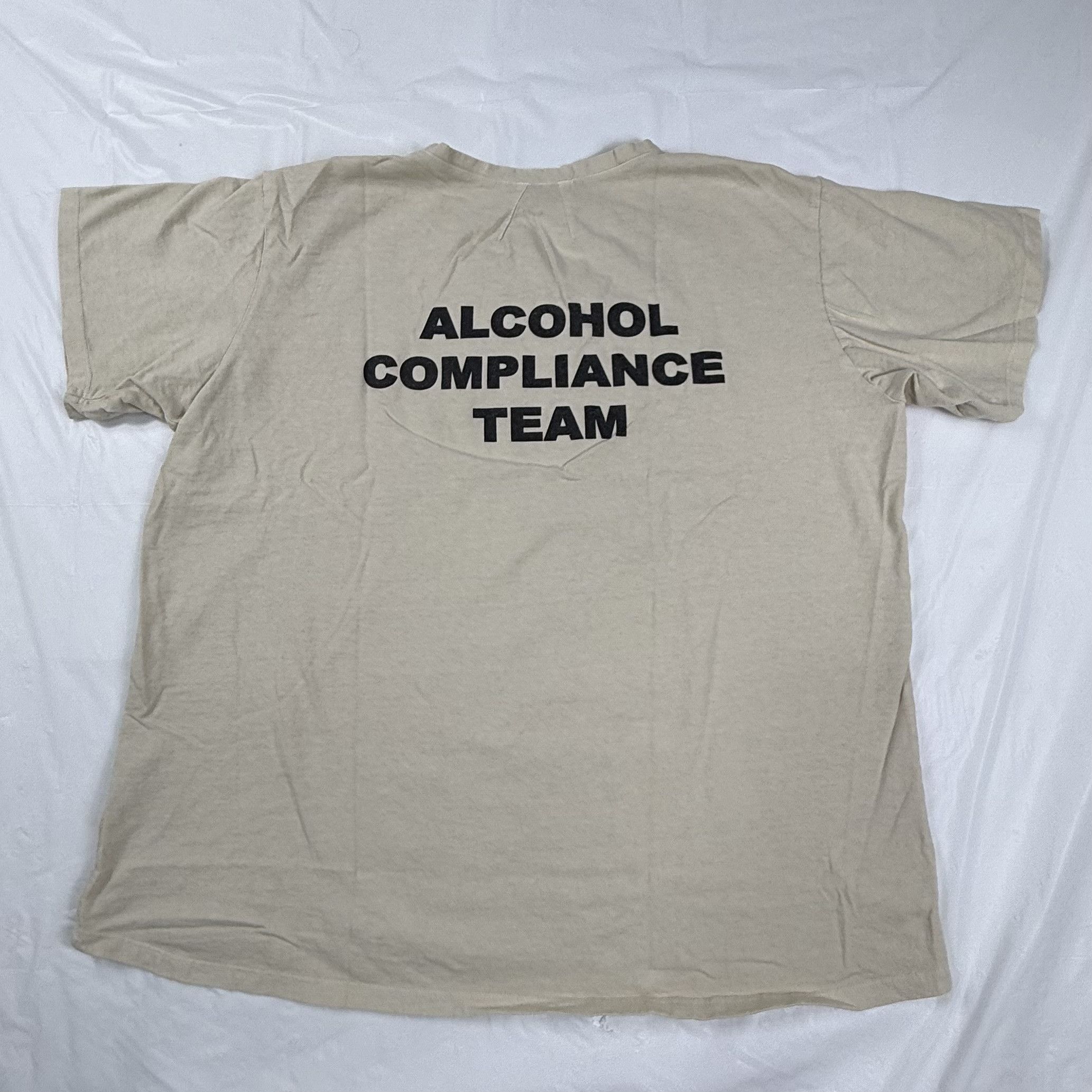 Rhude Alcohol Compliance Team T-Shirt Tan Mens Boxy Fit