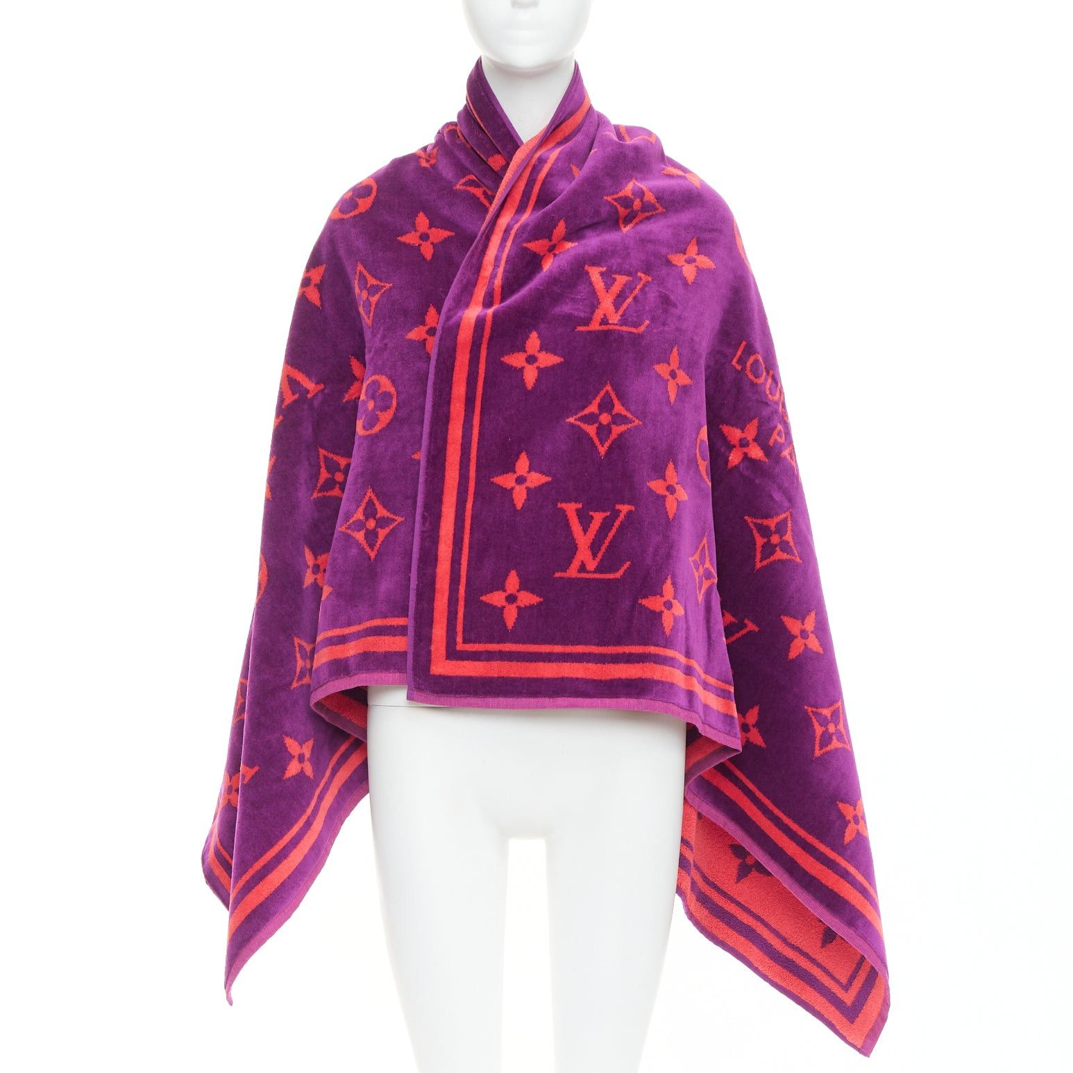 Louis Vuitton LOUIS VUITTON Vuittamins pink purple cotton LV monogram beach towel Size ONE SIZE - 1 Thumbnail