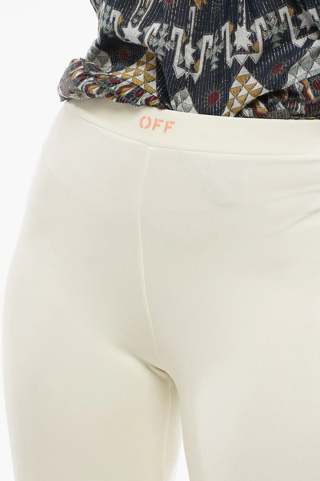 Off-White og1mm0426 Flare-Fit Leggings in Beige Size 34" / US 12 / IT 48 - 4 Thumbnail