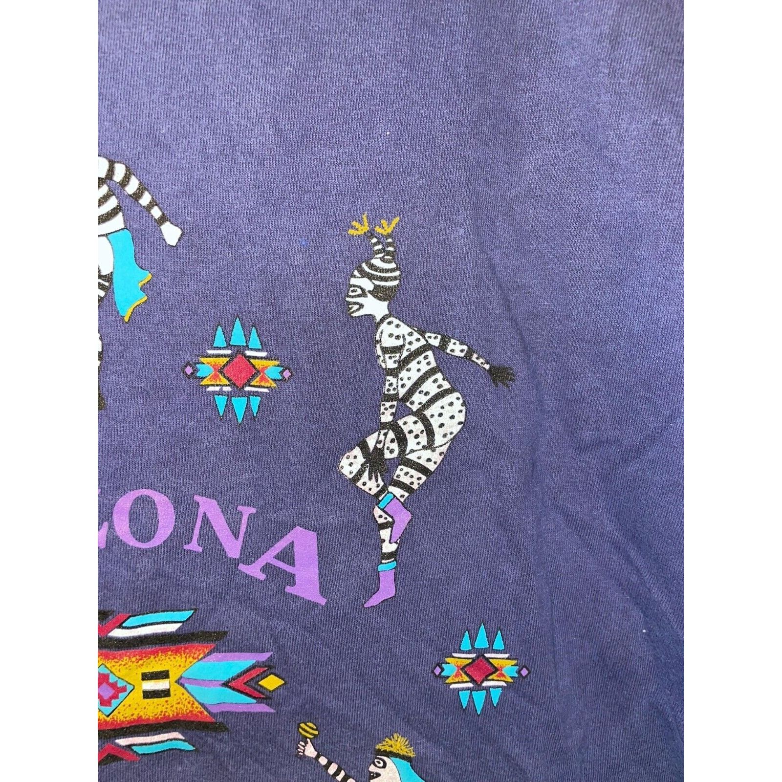Vintage 1990s AZ Arizona Native American Striped Indian Dance Shirt Size US L / EU 52-54 / 3 - 5 Thumbnail