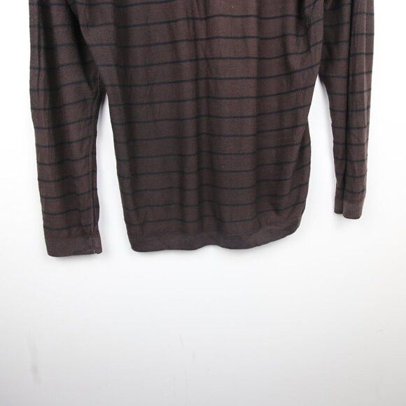 Armani Collezioni Armani Collezioni Wool V-Neck Striped Long Sleeve Knit Shirt Size US XXL / EU 58 / 5 - 4 Thumbnail