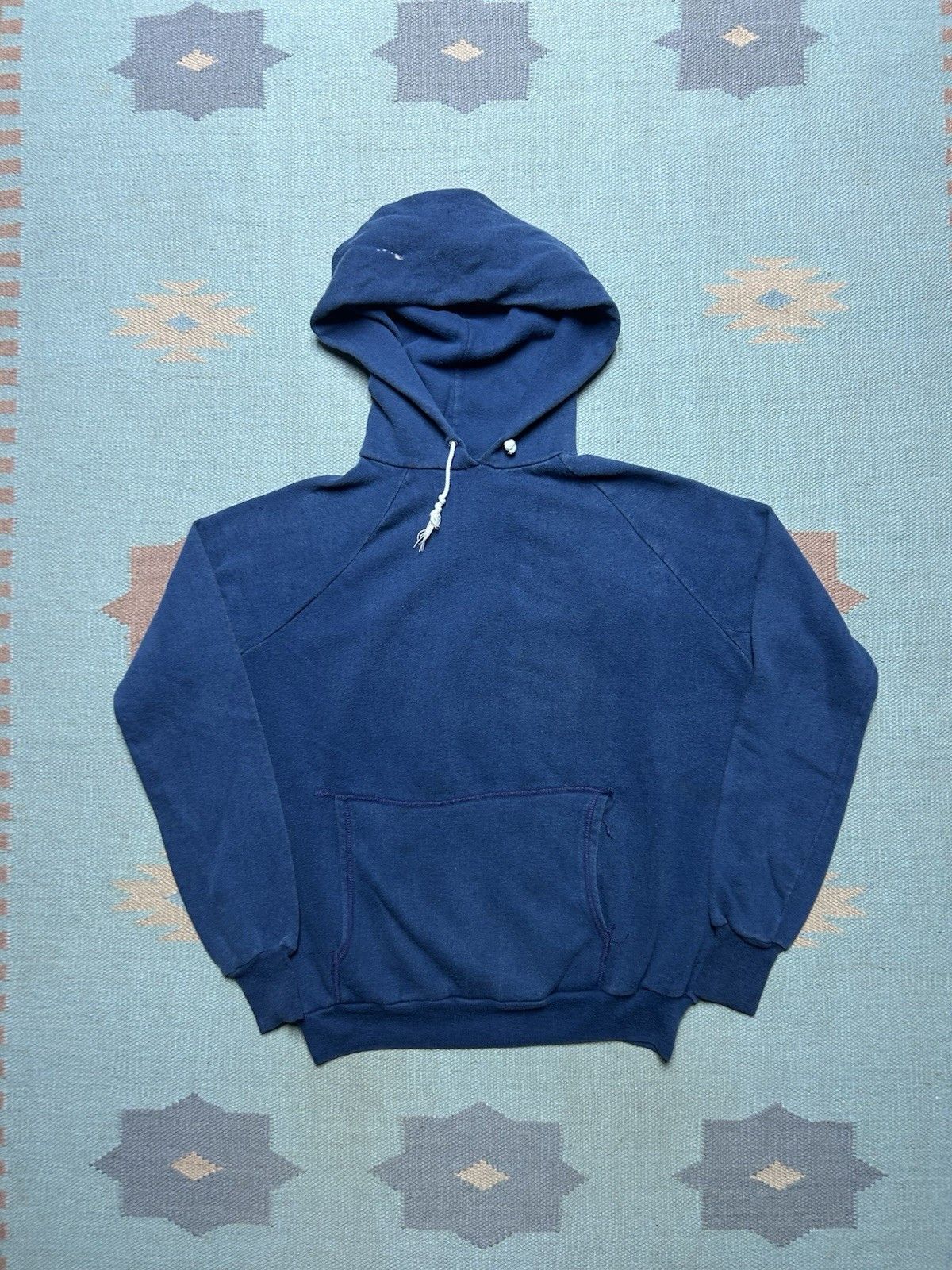 Vintage Vintage 70s hoodie sweatshirt gussets navy blue Sears XL Size US XL / EU 56 / 4 - 1 Thumbnail