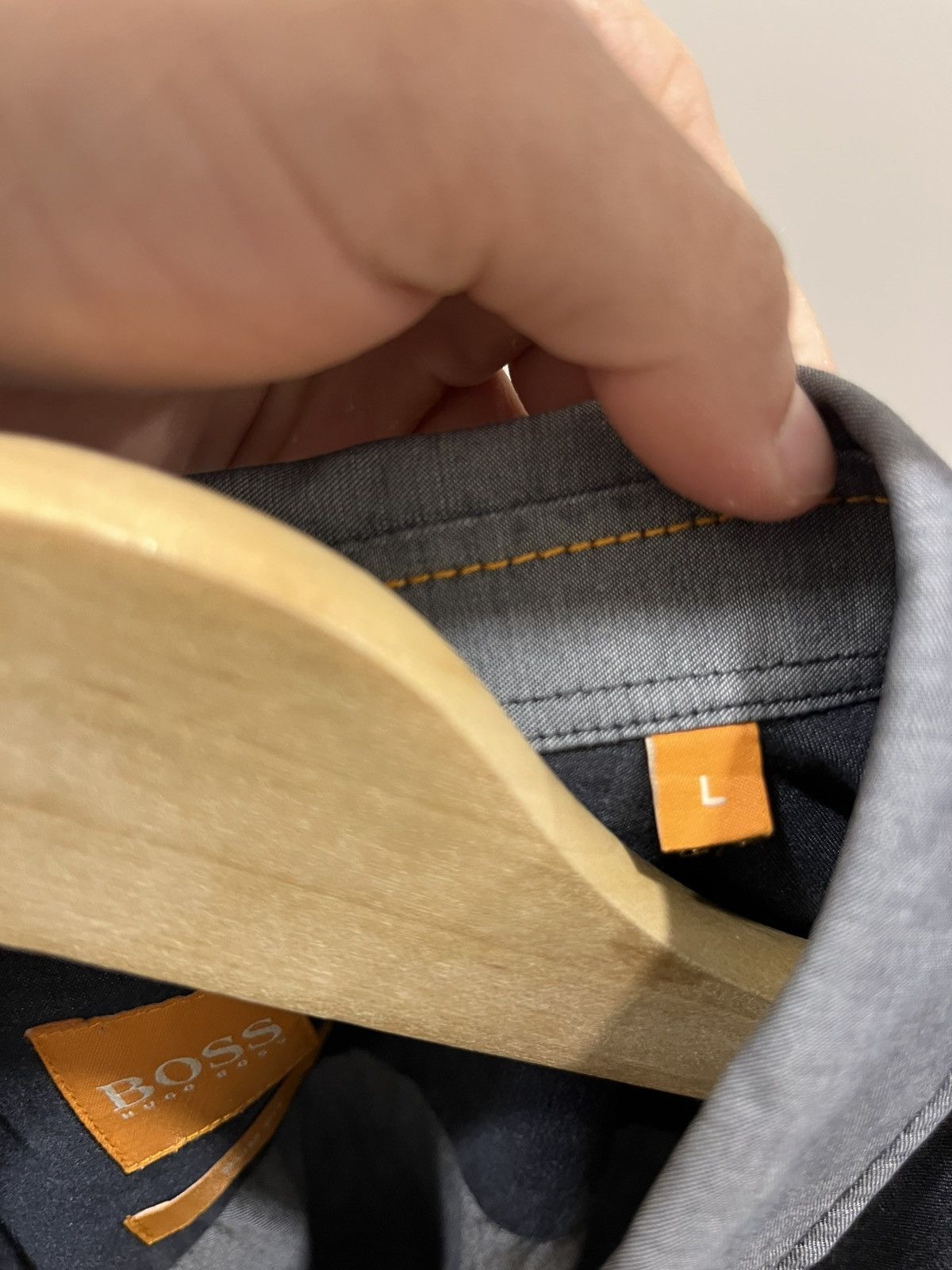 Hugo Boss Hugo Boss Shirt Gray Stripel Oxford Cotton Button Up Mens Size US L / EU 52-54 / 3 - 5 Thumbnail