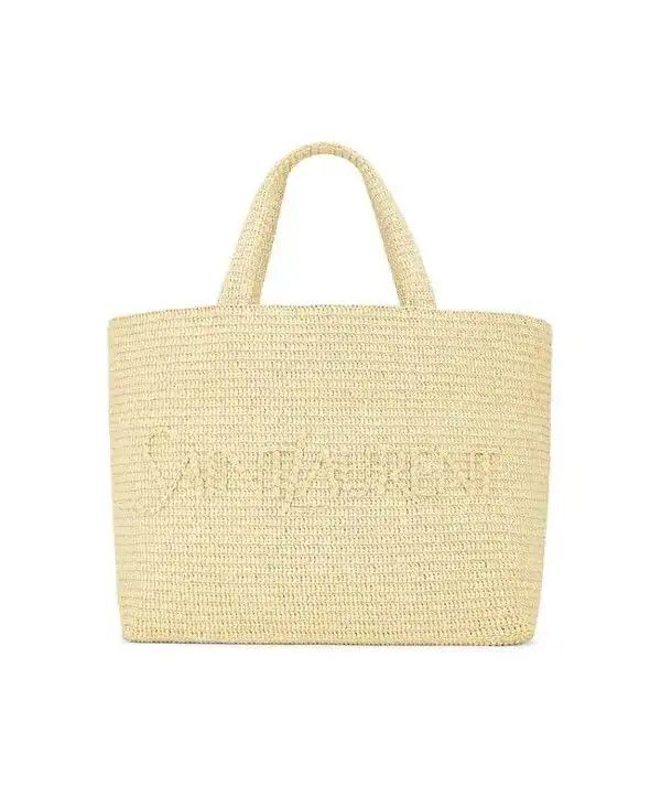Saint Laurent Paris o1bcso1str0326 Size:OS/Raffia Tote Bag in Natural/Beige Size ONE SIZE - 1 Thumbnail