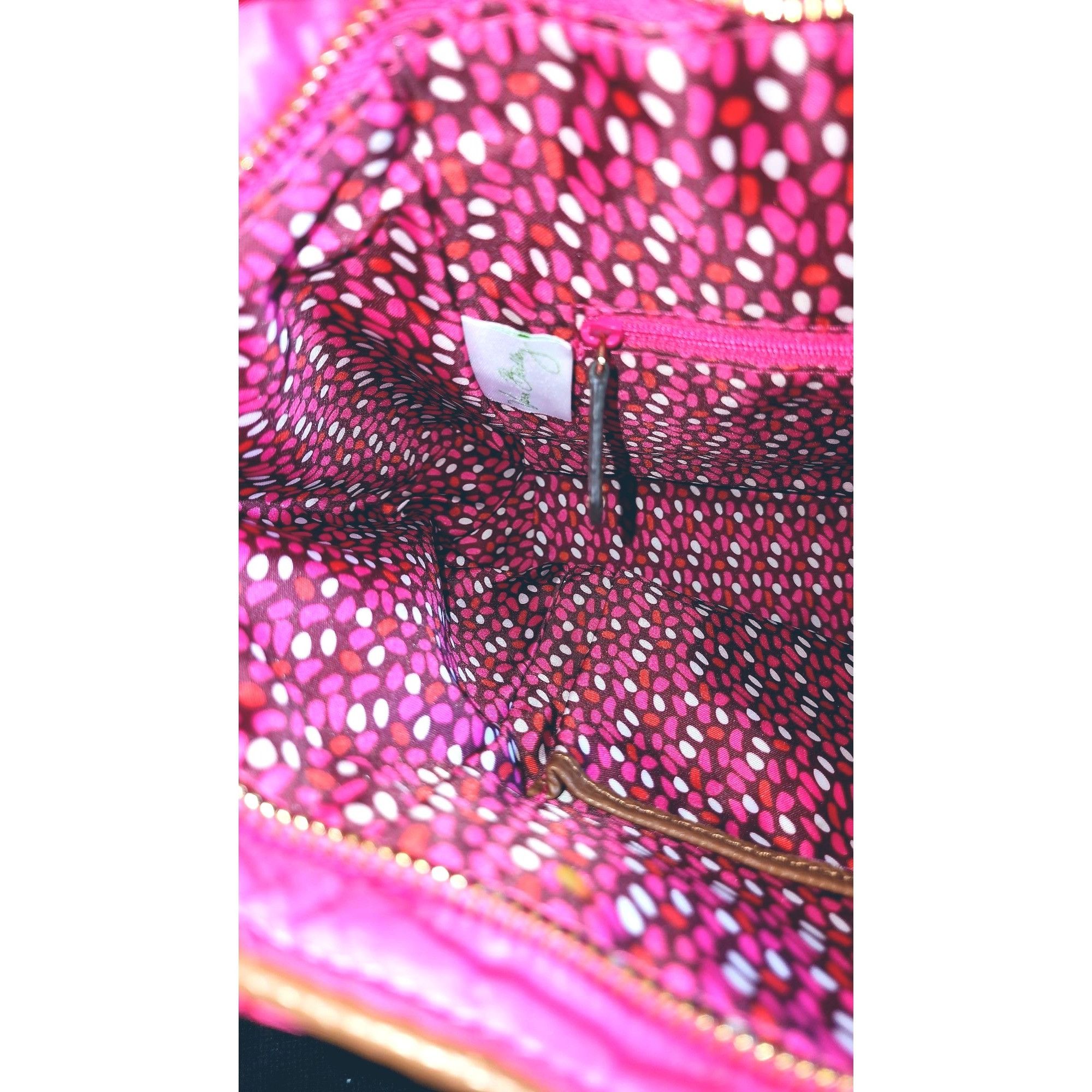 Vera Bradley Vera Bradley Pink & Brown Tote Bag With Faux Leather Accents Size ONE SIZE - 7 Thumbnail