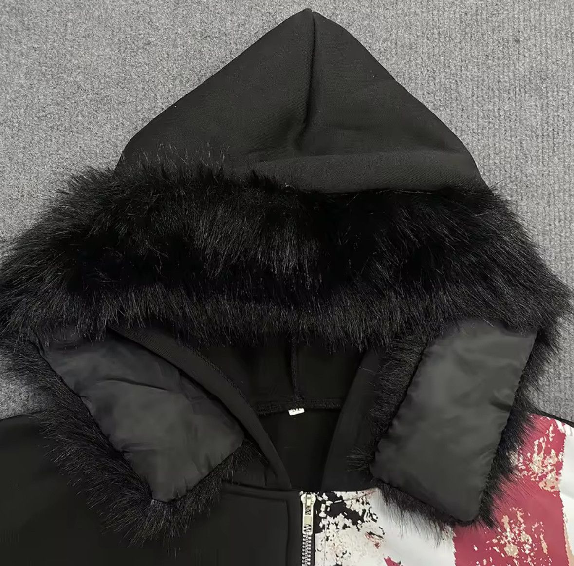 Other Fashion Punk Y2K Retro Ins Fur Collar Zipper Hoodies Size US XL / EU 56 / 4 - 2 Thumbnail