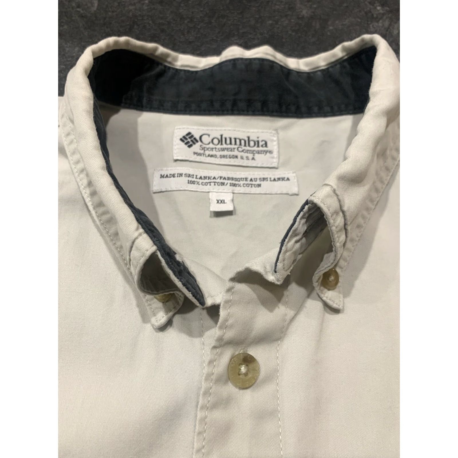Vintage Columbia Men's Button-Down Shirt Long Sleeve Casual Travel Beige 90s XXL Size US XXL / EU 58 / 5 - 4 Thumbnail